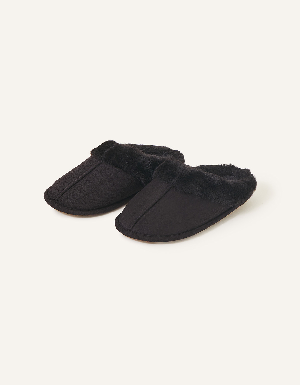 Accessorize Women's Faux Fur Mule Slippers Black, Size: M