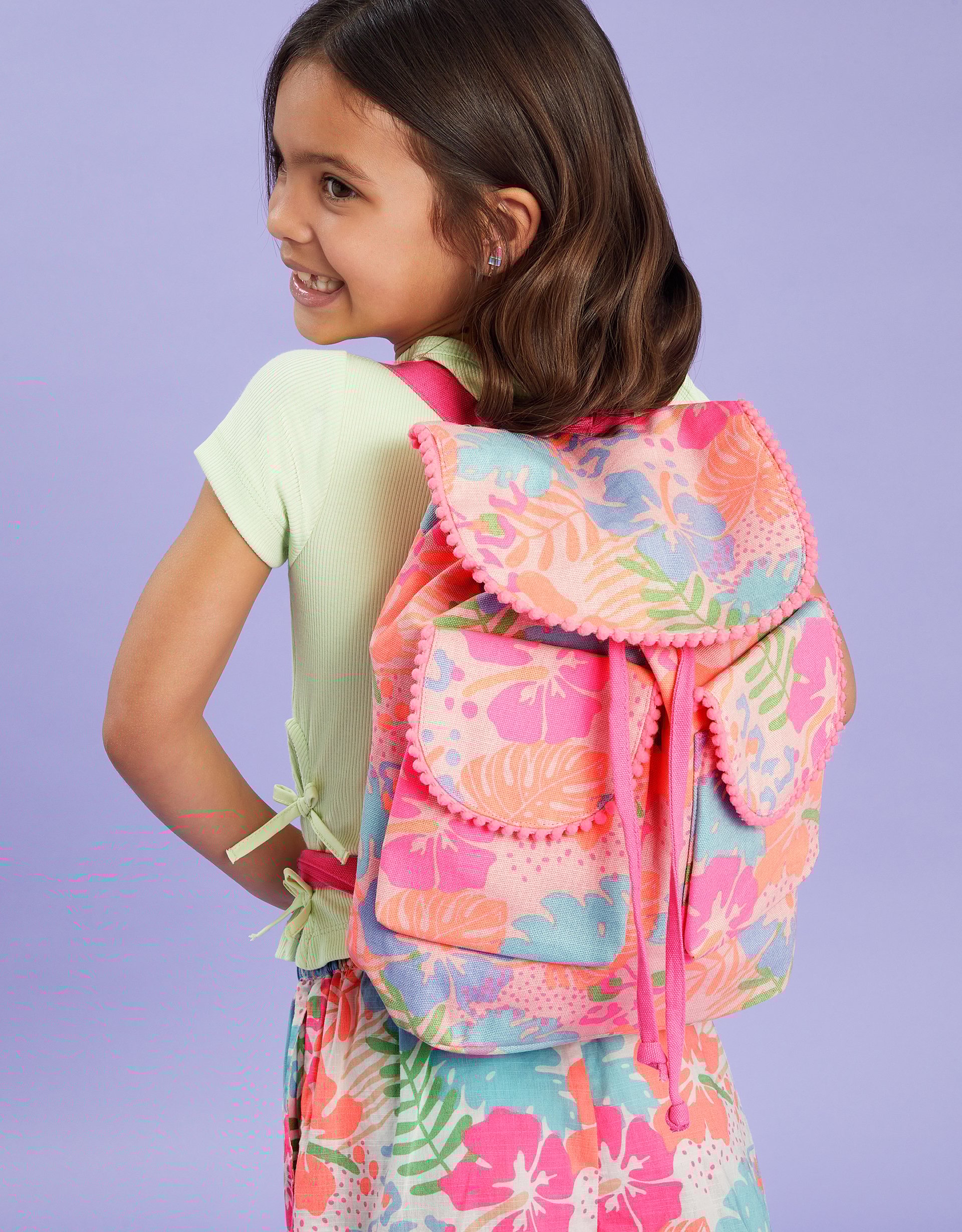 Tropical Print Canvas Backpack - Accessorize