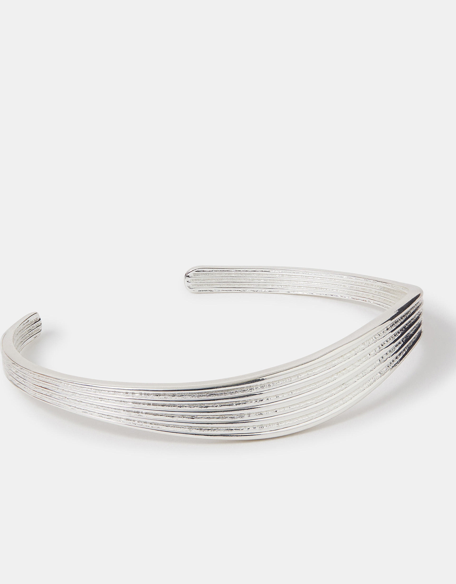 Sterling Silver-plate Wave Cuff Bracelet - Accessorize