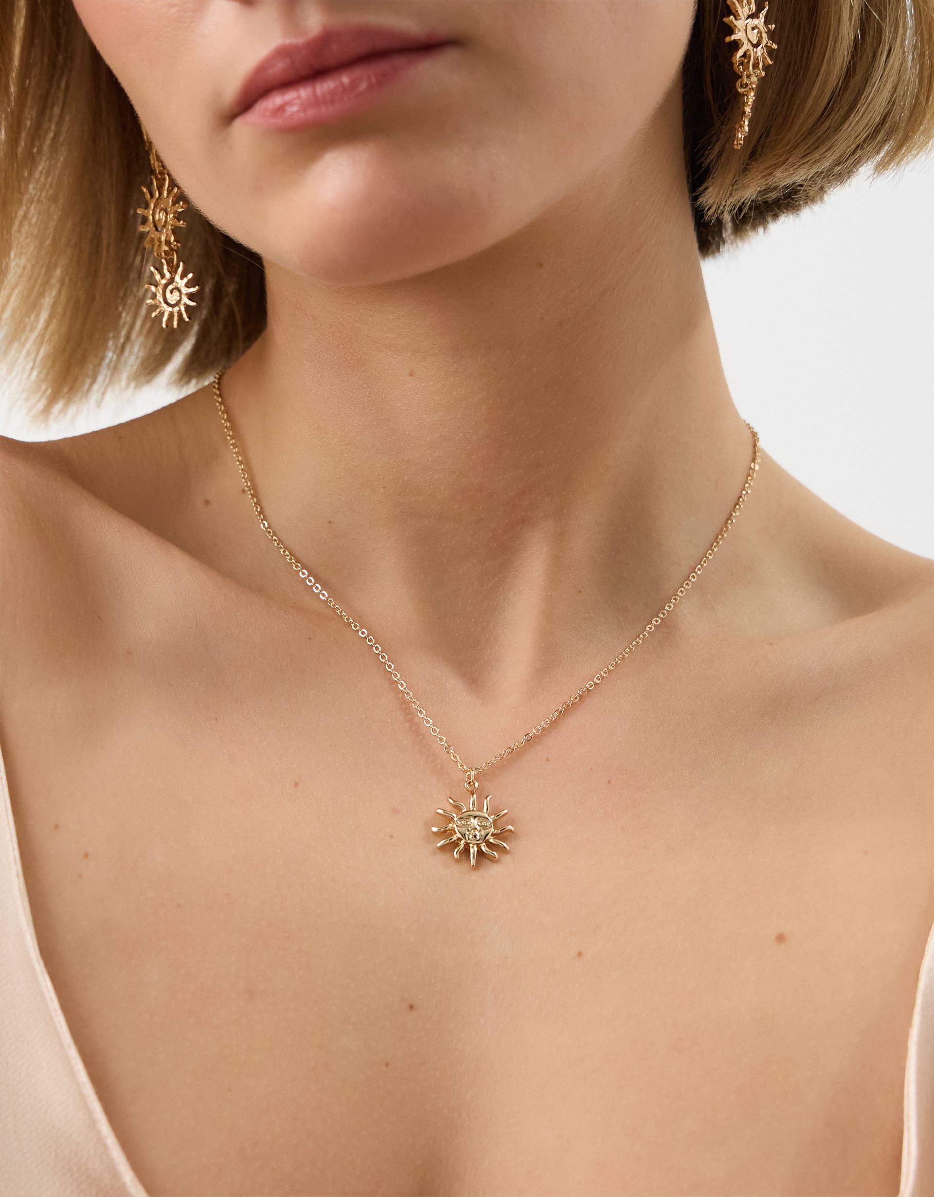 Gold Sun Pendant Necklace - Accessorize