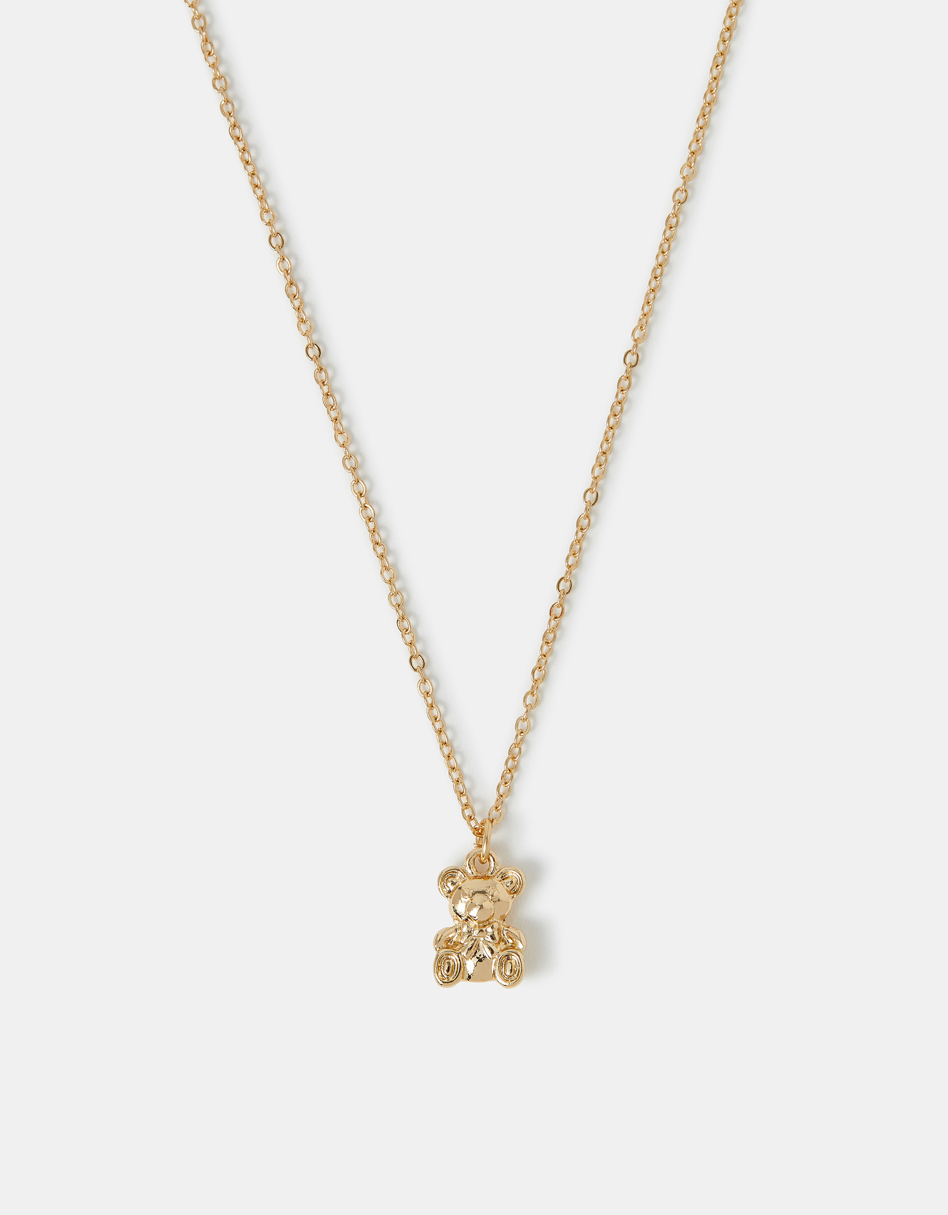 Gold Teddy Bear Pendant Necklace - Accessorize