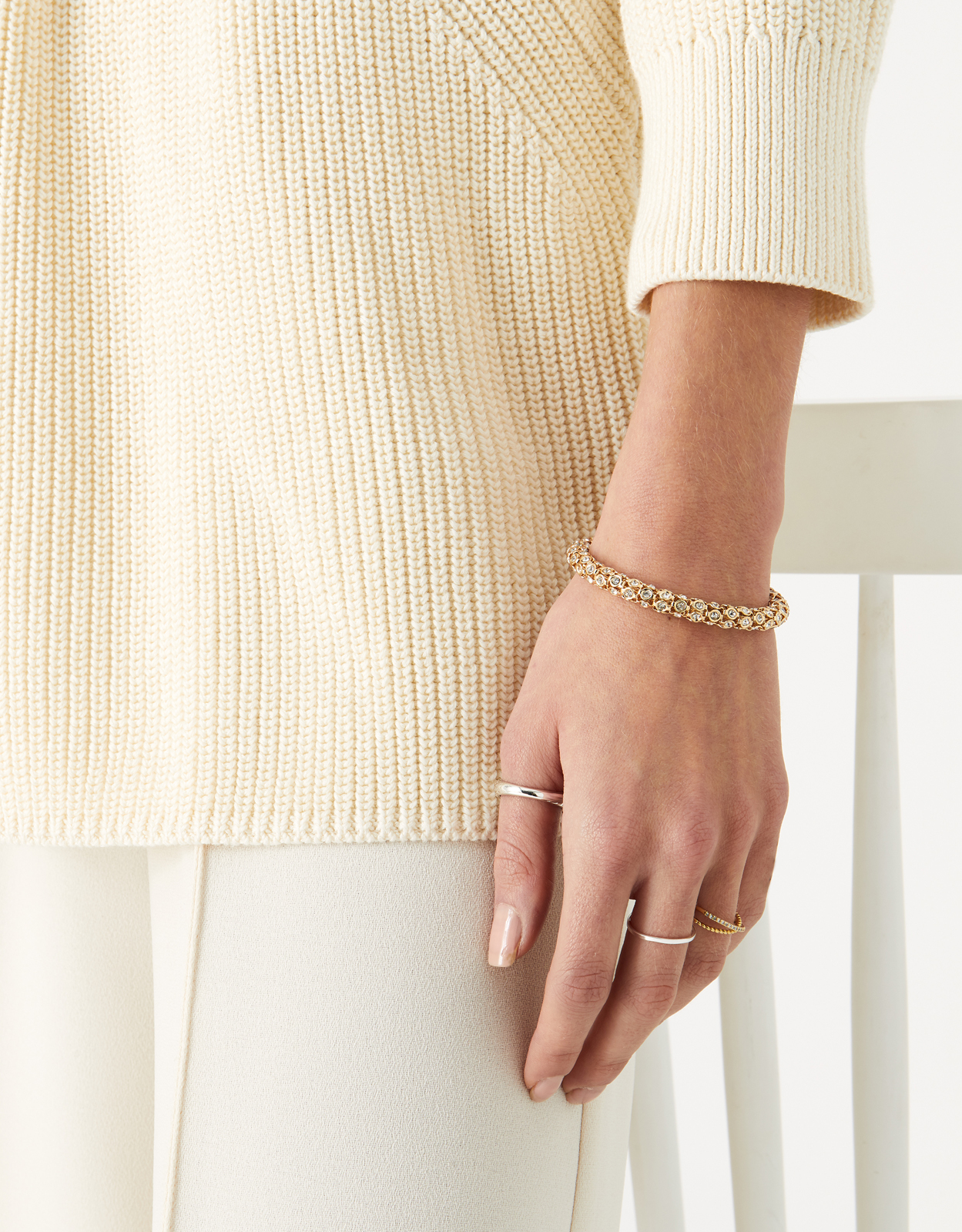 Gold Crystal Cuff Bracelet, Size: One Size, Women's - Accessorize
