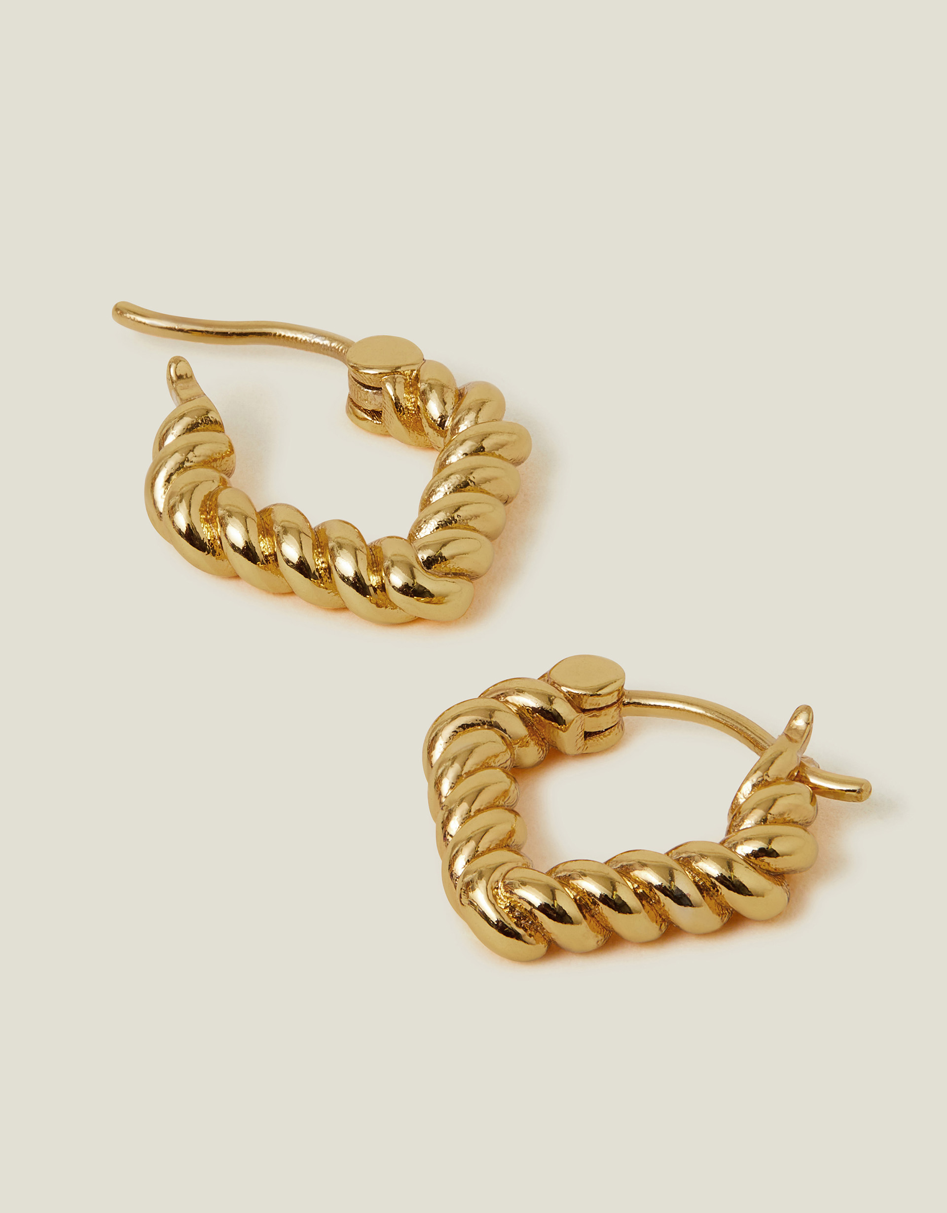 14ct Gold-plated Twist V-shape Hoop Earrings - Accessorize