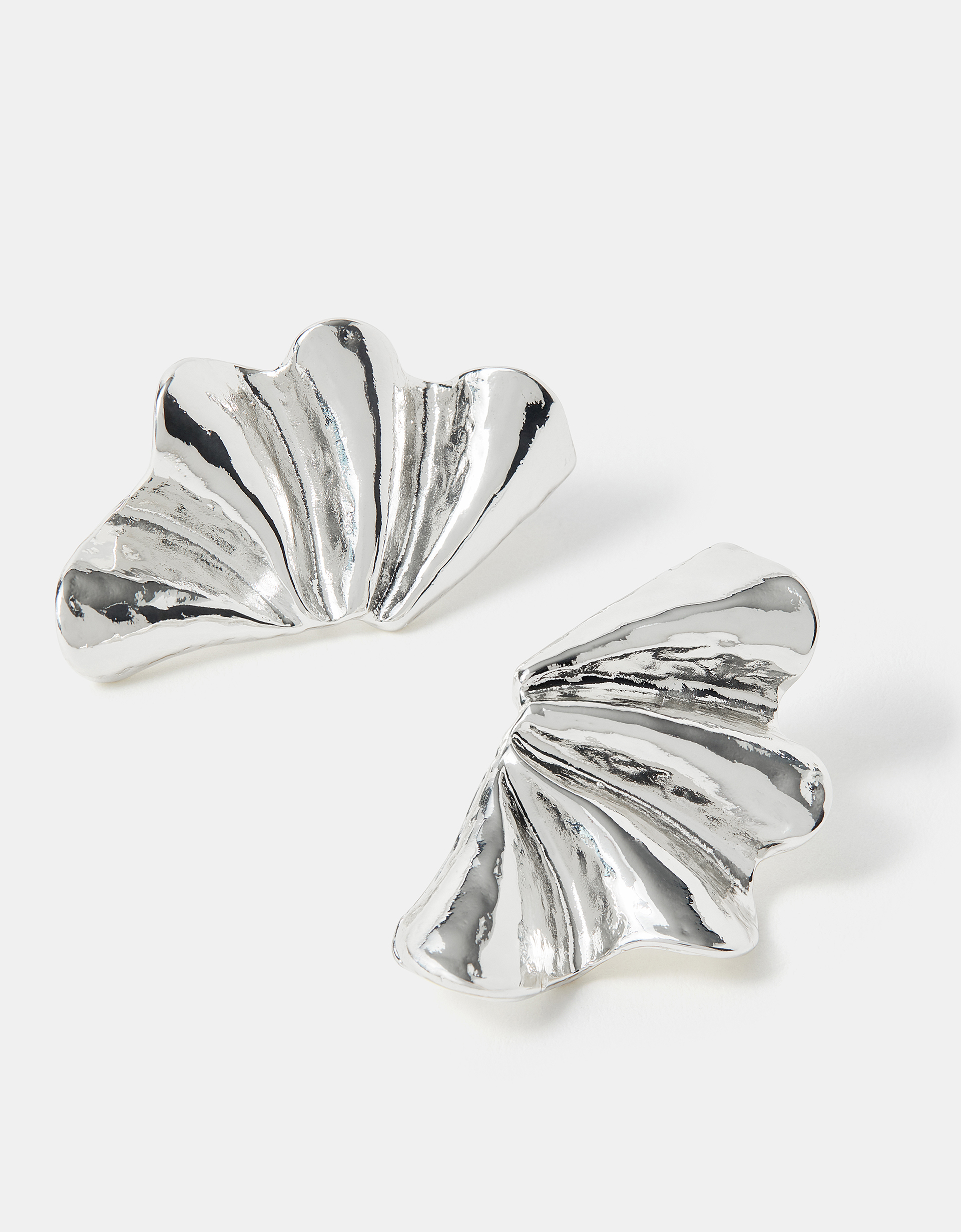 Red Sterling Silver-plated Fan Stud Earrings - Accessorize
