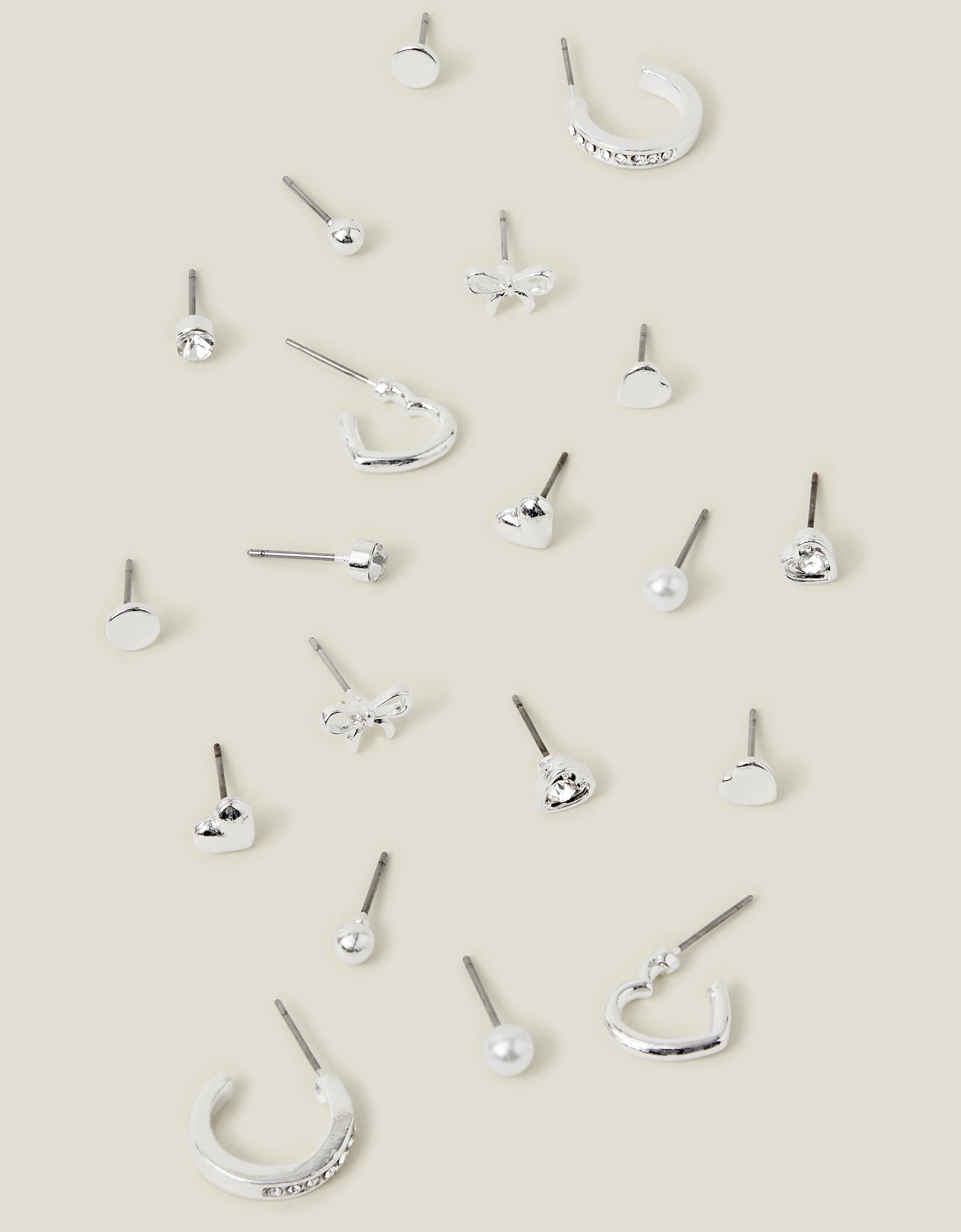 Accessorize 10-Pack Bow Stud and Hoop Earrings