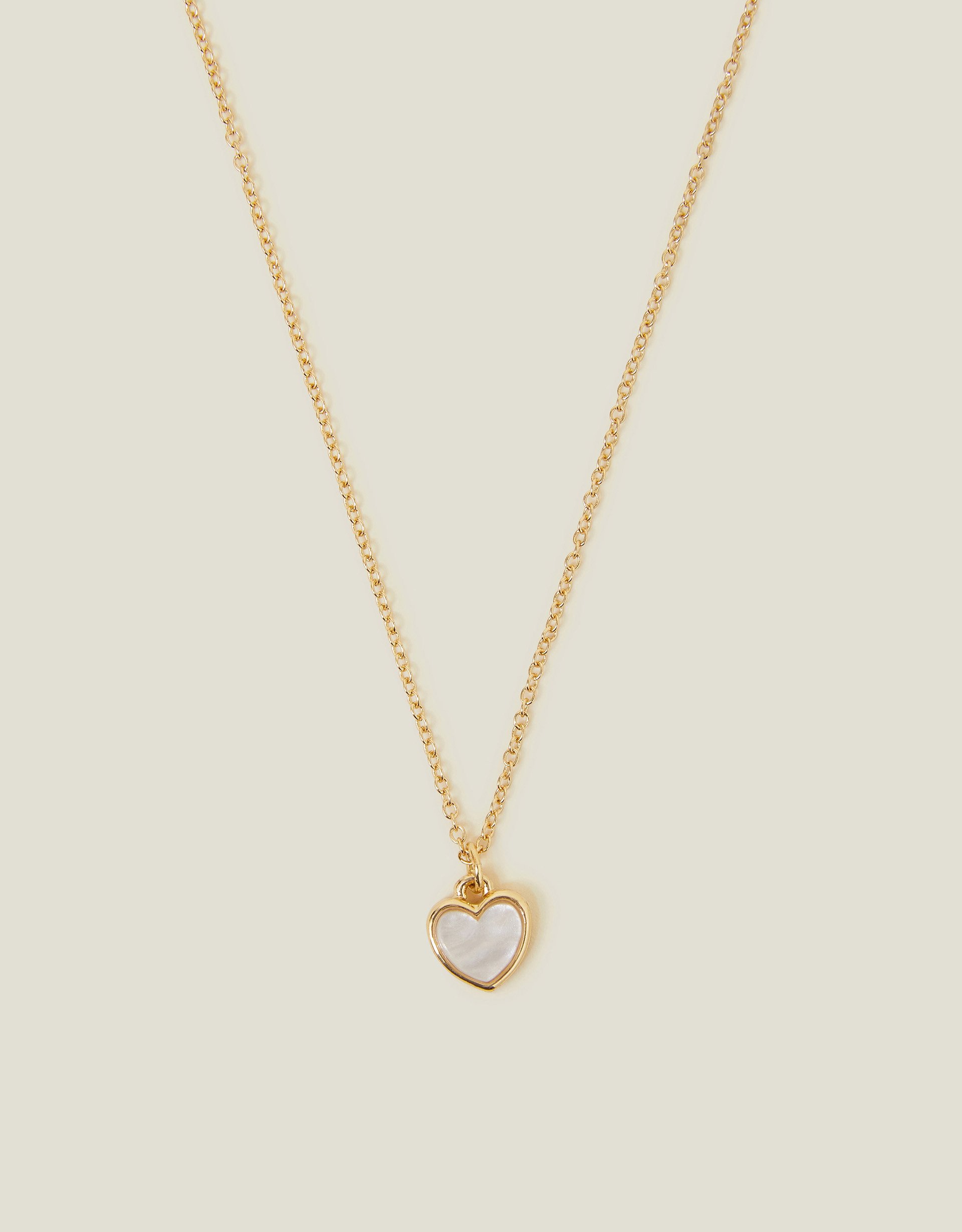 White Pearly Heart Pendant Necklace - Accessorize