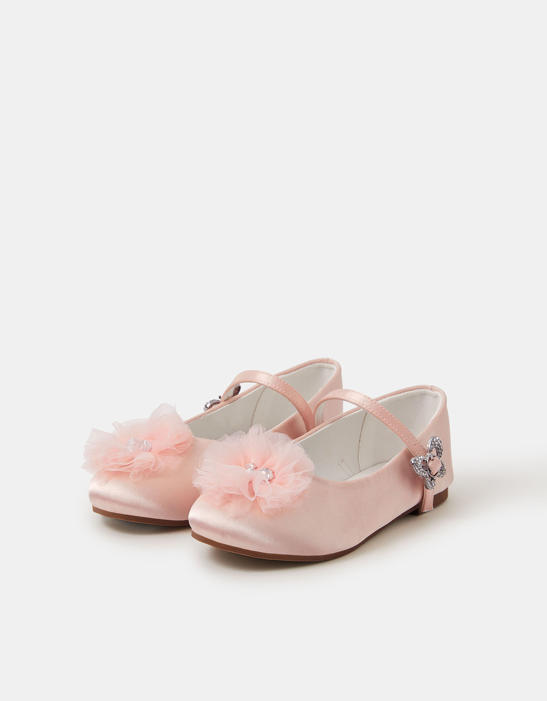 Tulle Satin Ballet Flats Pink, Size: 7 - Accessorize