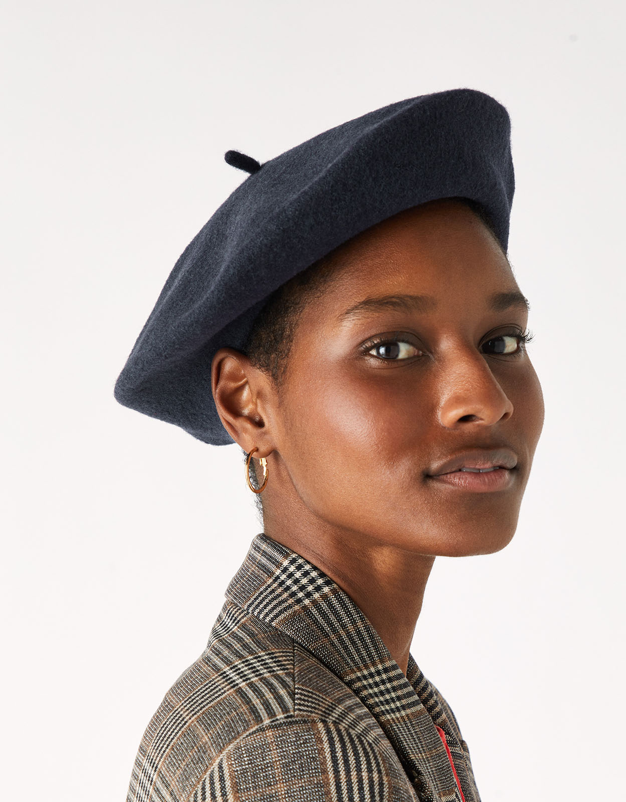 Accessorize Women's Navy Blue Beret Hat in Pure Wool, Size: One Size