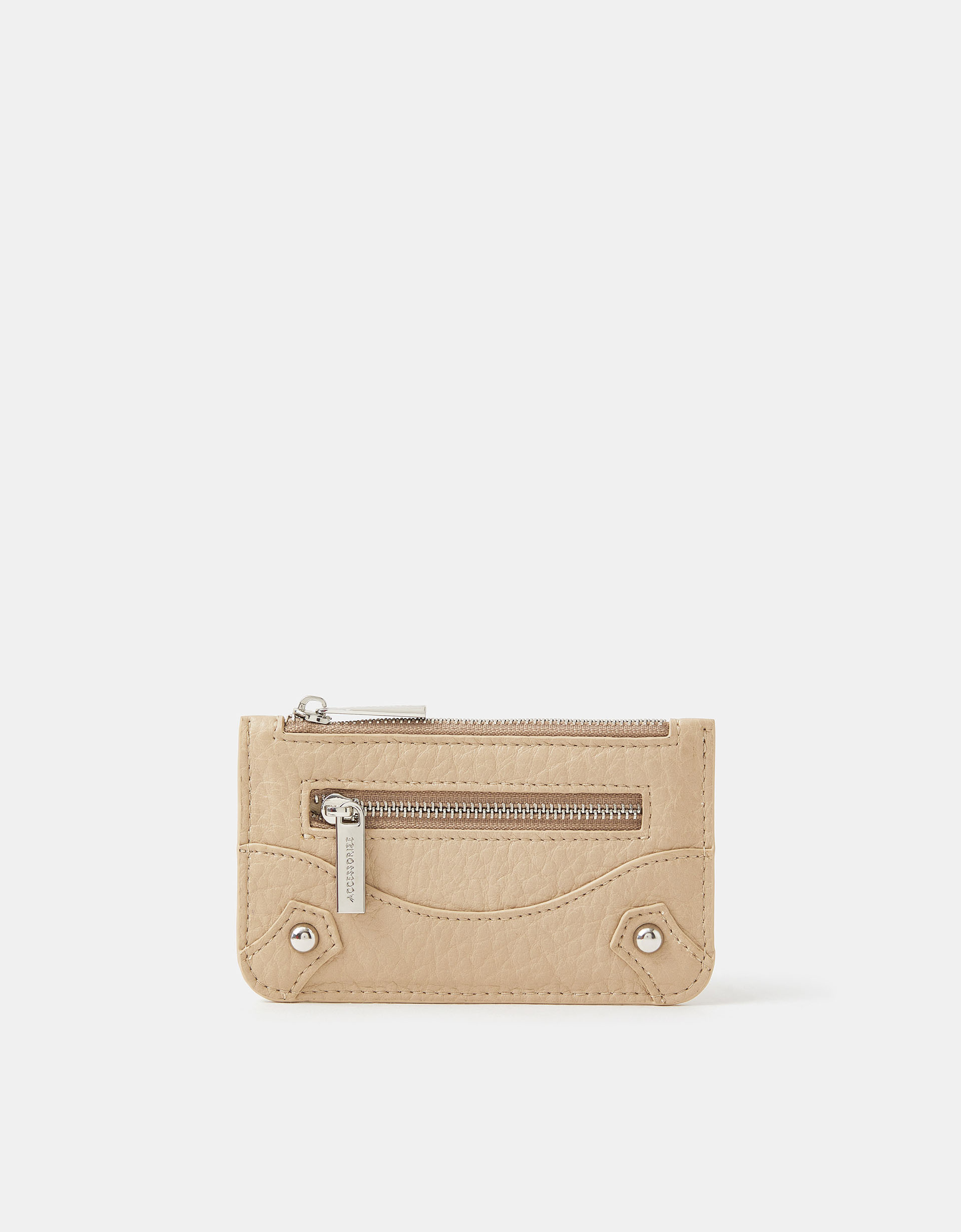 Accessorize Faux Leather Zip Front Card Holder