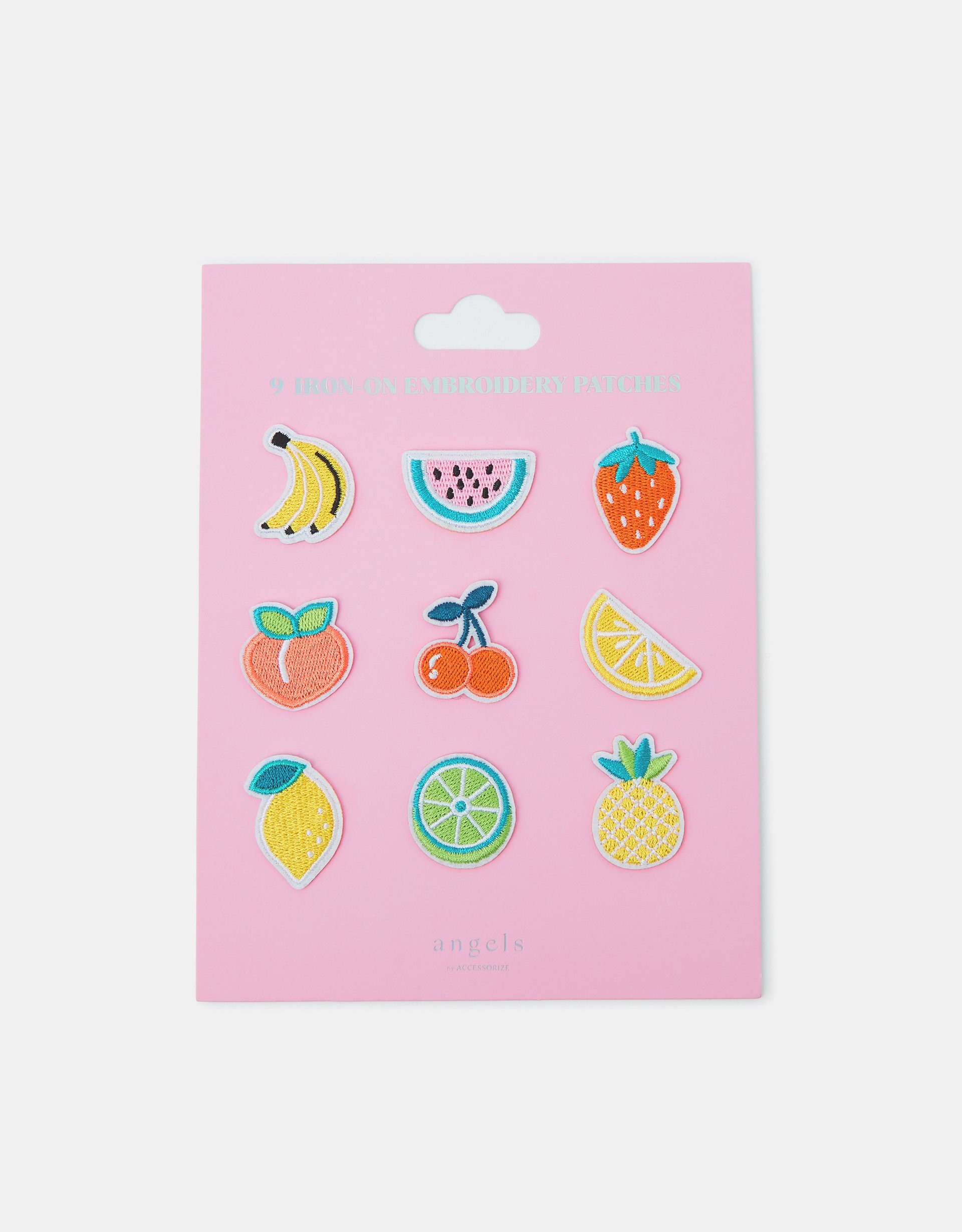 Accessorize Embroidered 9-Pack Fruit Iron On Embroidery Patches, Red