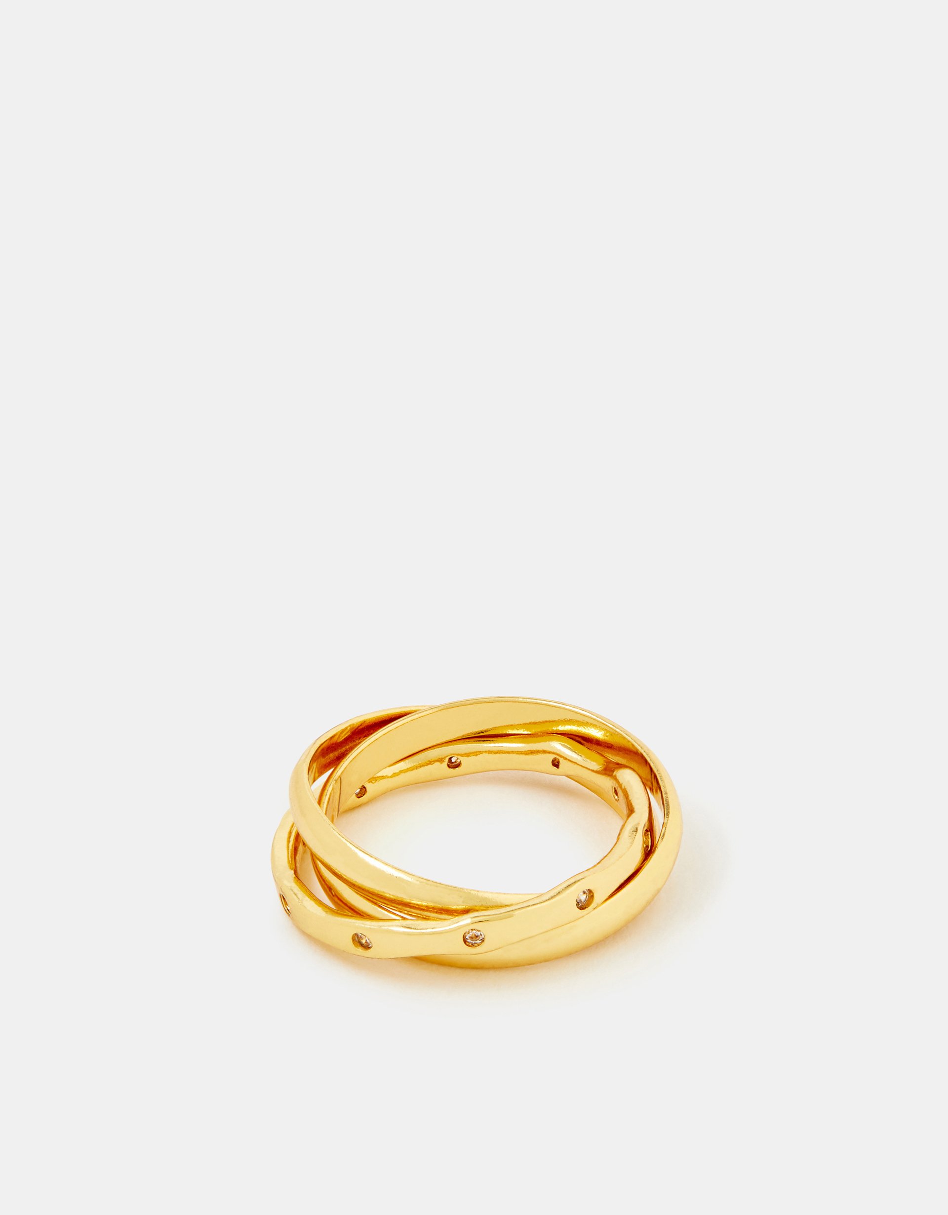 Accessorize 14ct -Plated Russian Band Ring, Gold, Size: XS