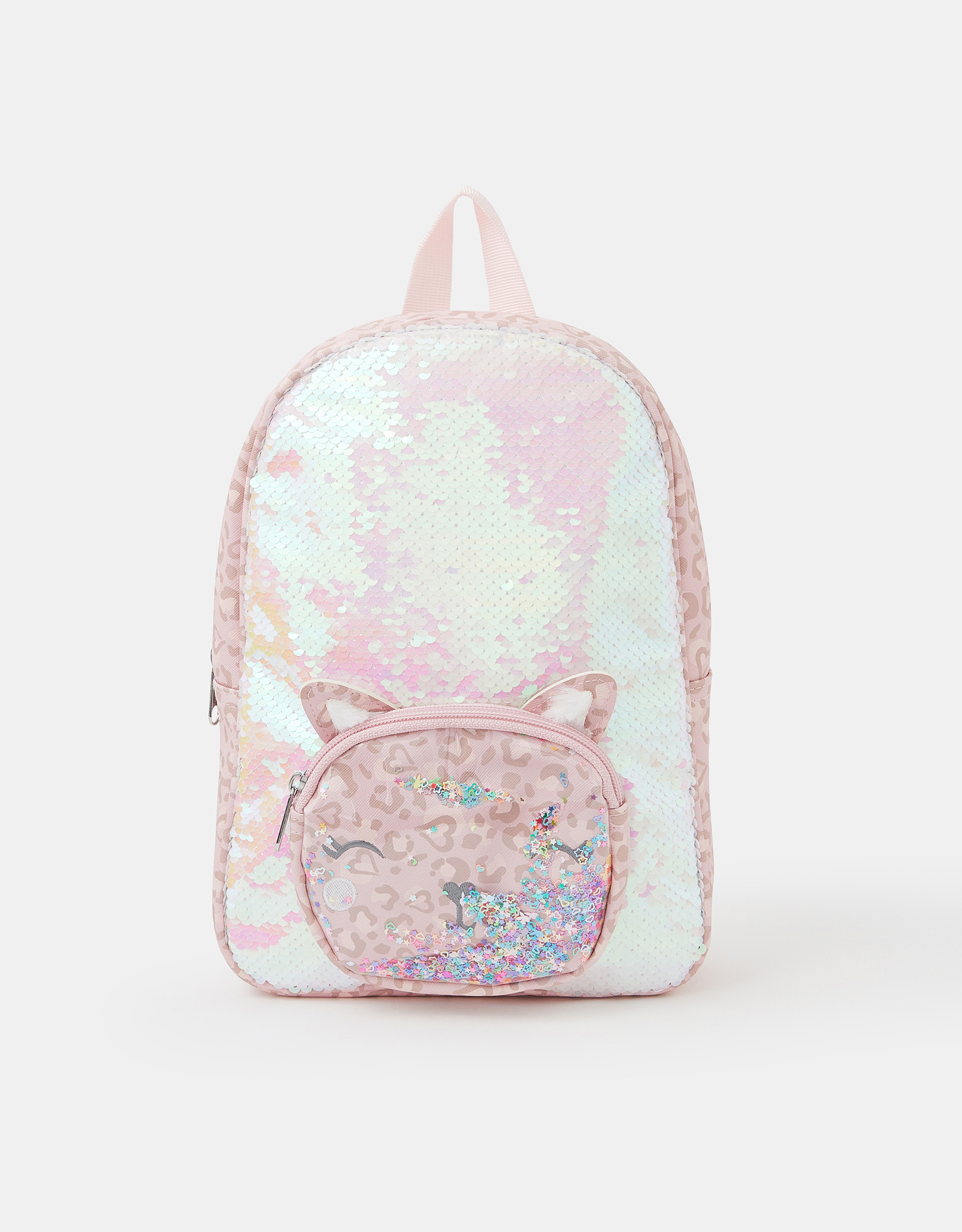 Red Girls Sequin Cat Backpack - Accessorize