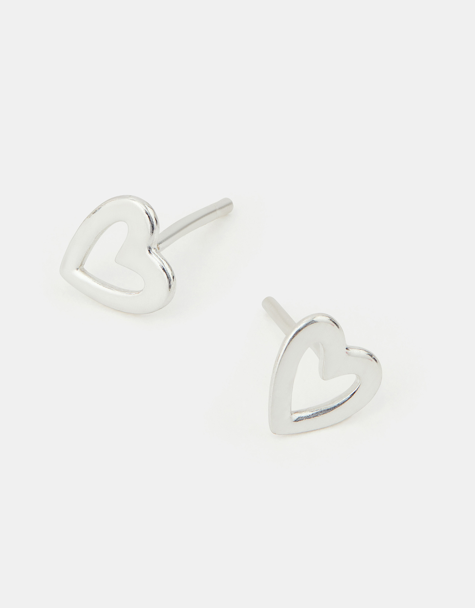 Sterling Silver Cut Out Heart Earrings - Accessorize