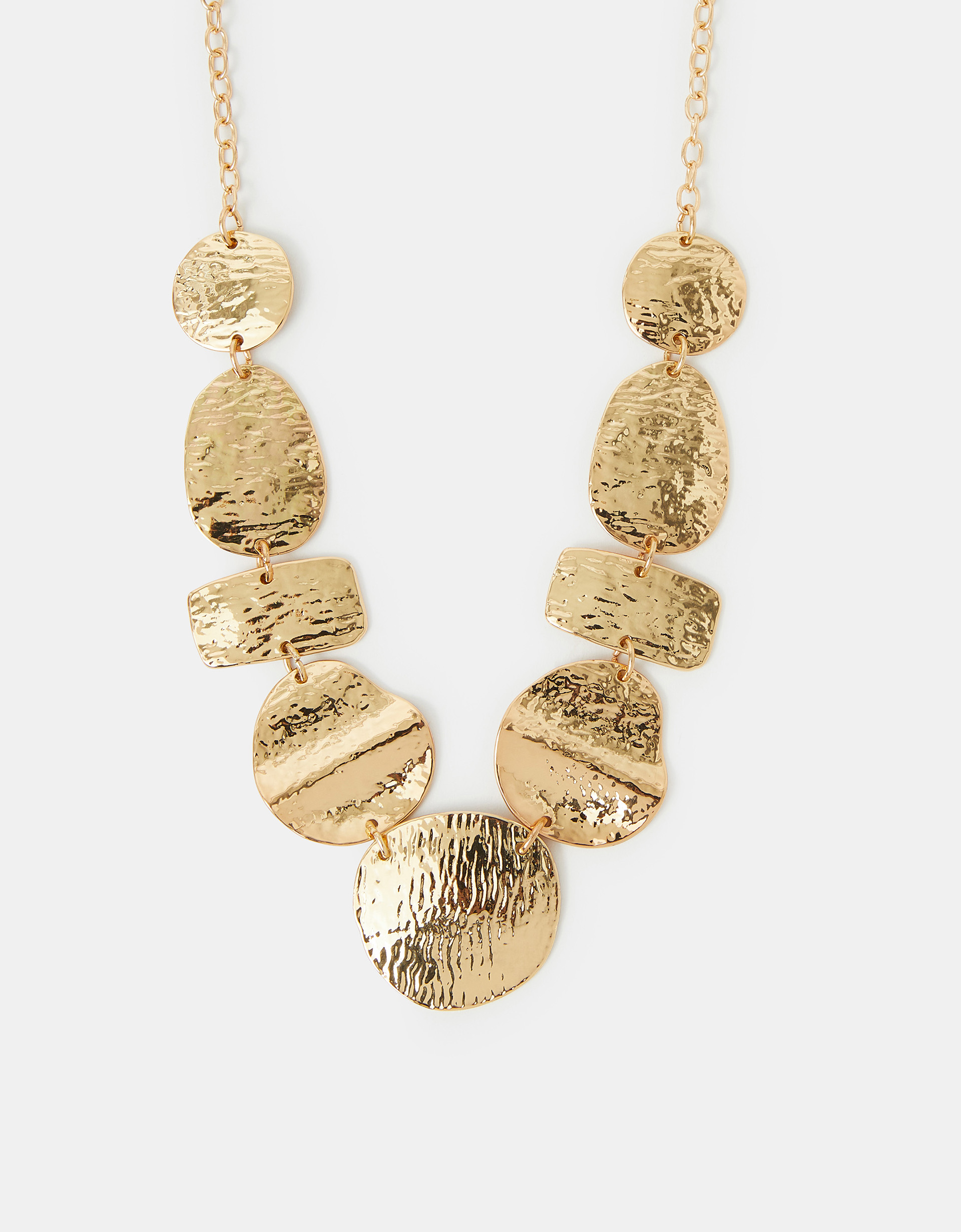 Gold Textured Shape Collar Necklace - Accessorize