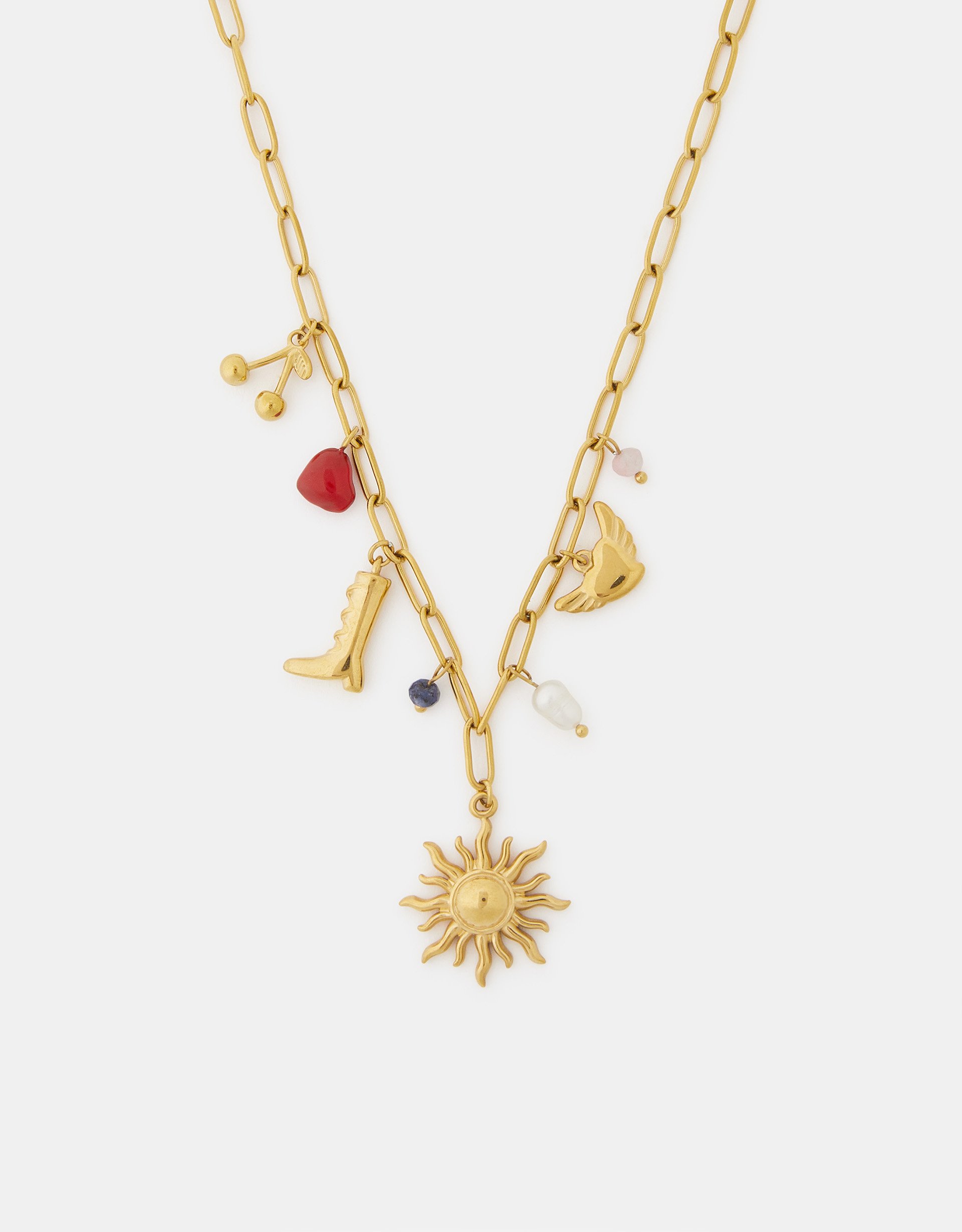 Gold Stainless Steel Cowboy Charm Necklace - Accessorize