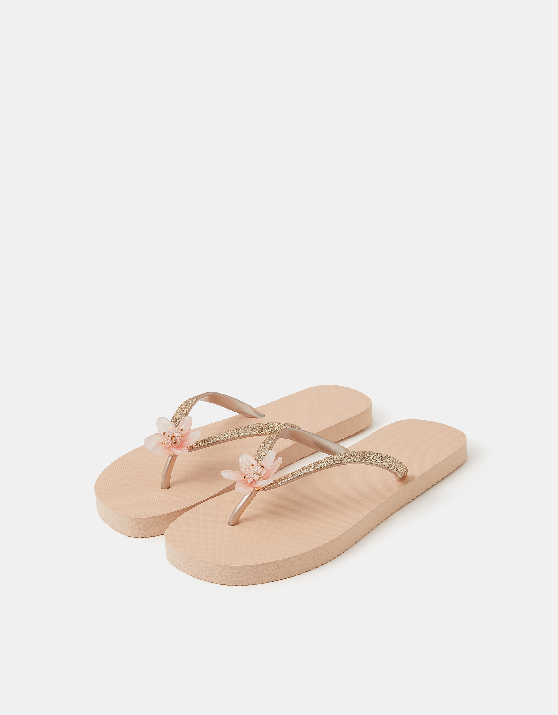 Lotus Flower Flip Flops Pink, Size: L - Accessorize