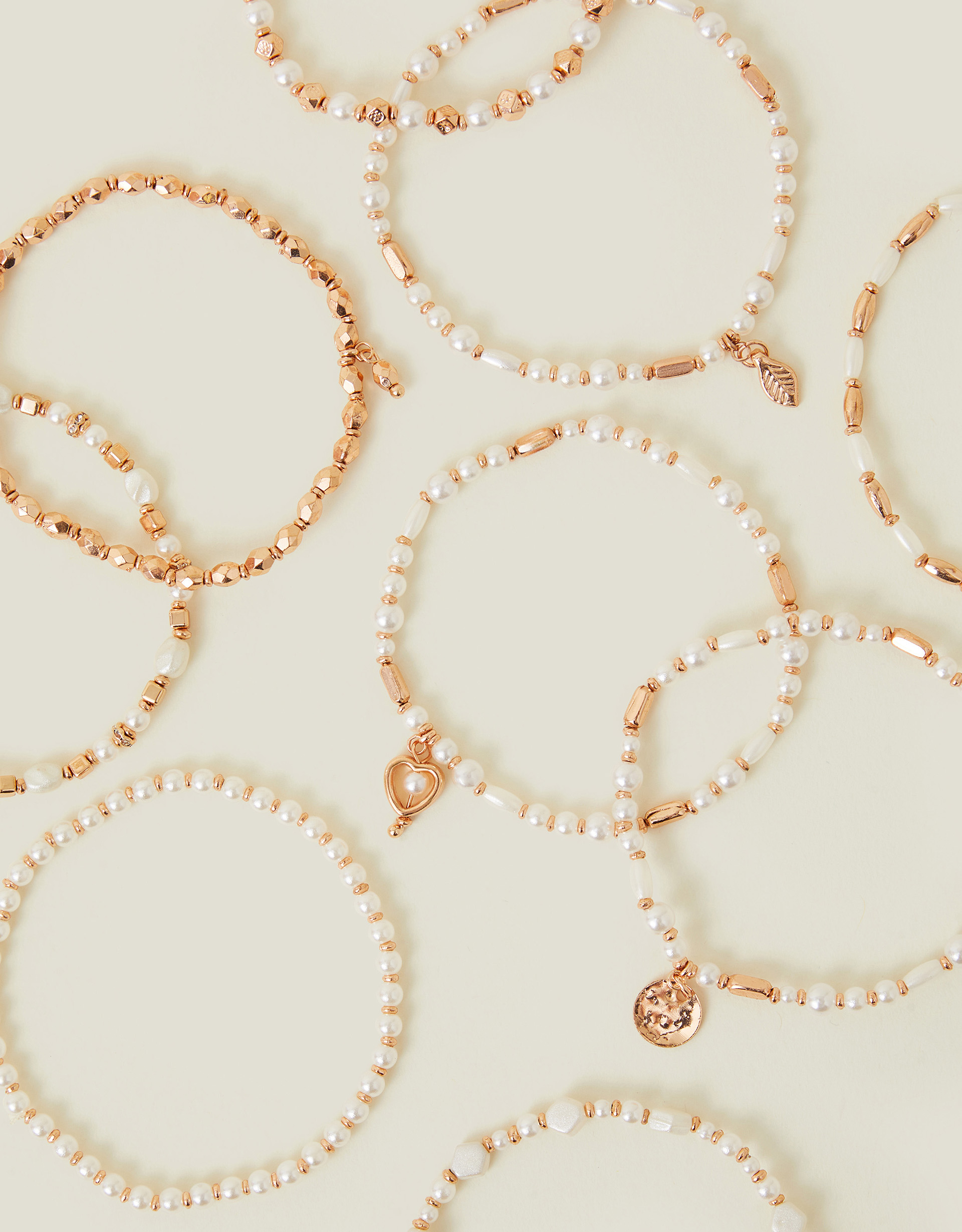 Gold Pearl Stretch Bracelet Multipack - Accessorize