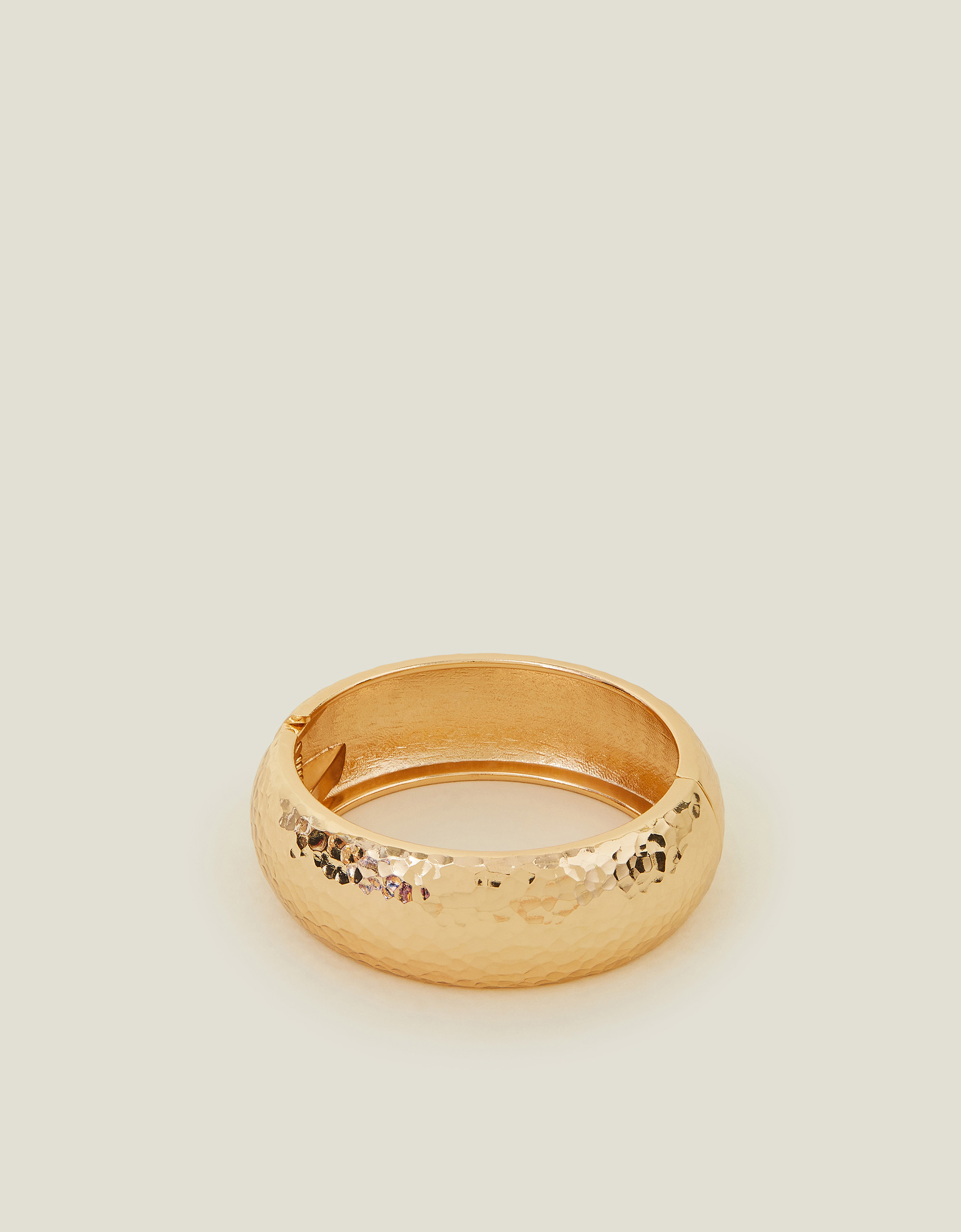 Gold Chunky Hammered Bangle Bracelet, Women's - Accessorize
