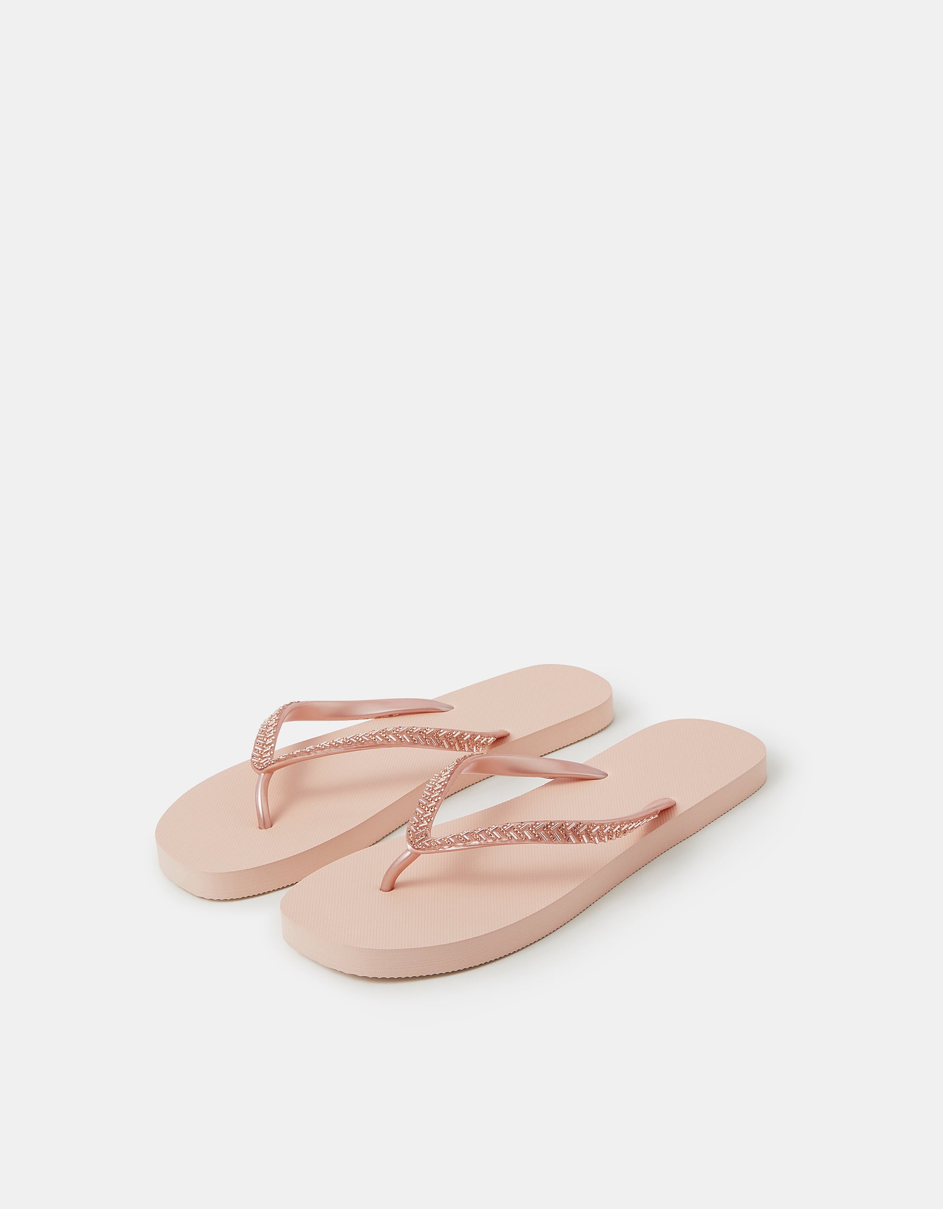 Accessorize Embellished Flip Flops, Pink, Size: L
