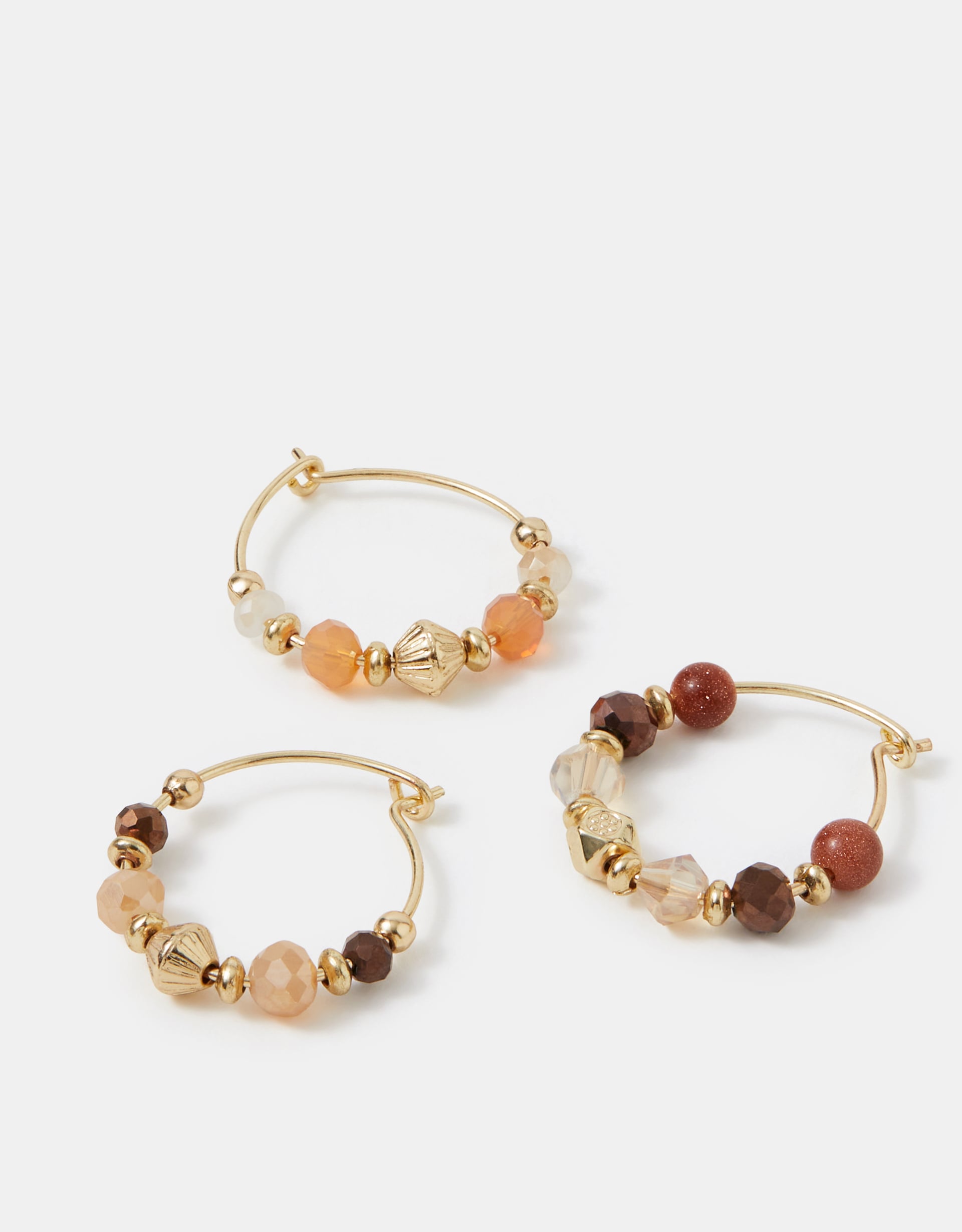 Accessorize Decor 3-Pack Mini Beaded Hoop Earrings