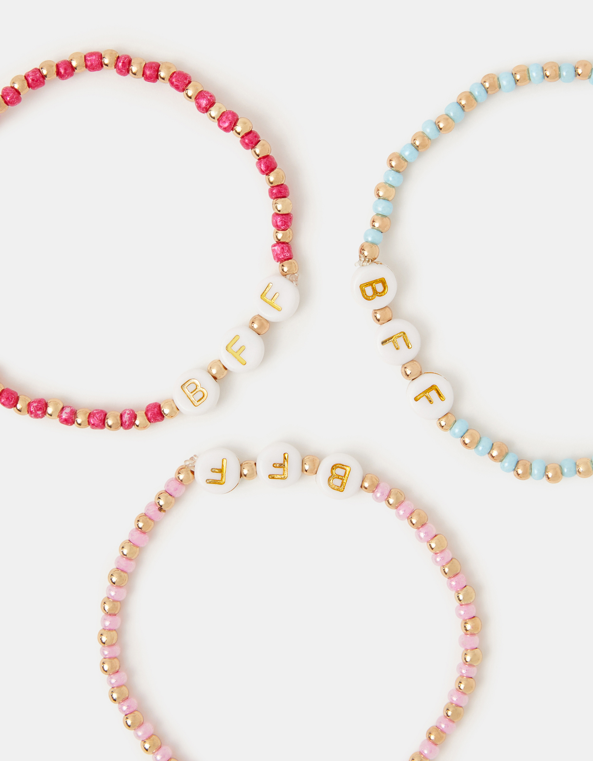 Accessorize 3-Pack Beaded Friendship Bracelets, Blue