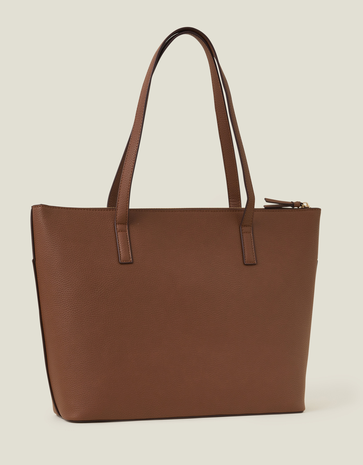 Tan Brown Classic Pocket Tote Bag, Size: 30x36cm, Women's - Accessorize