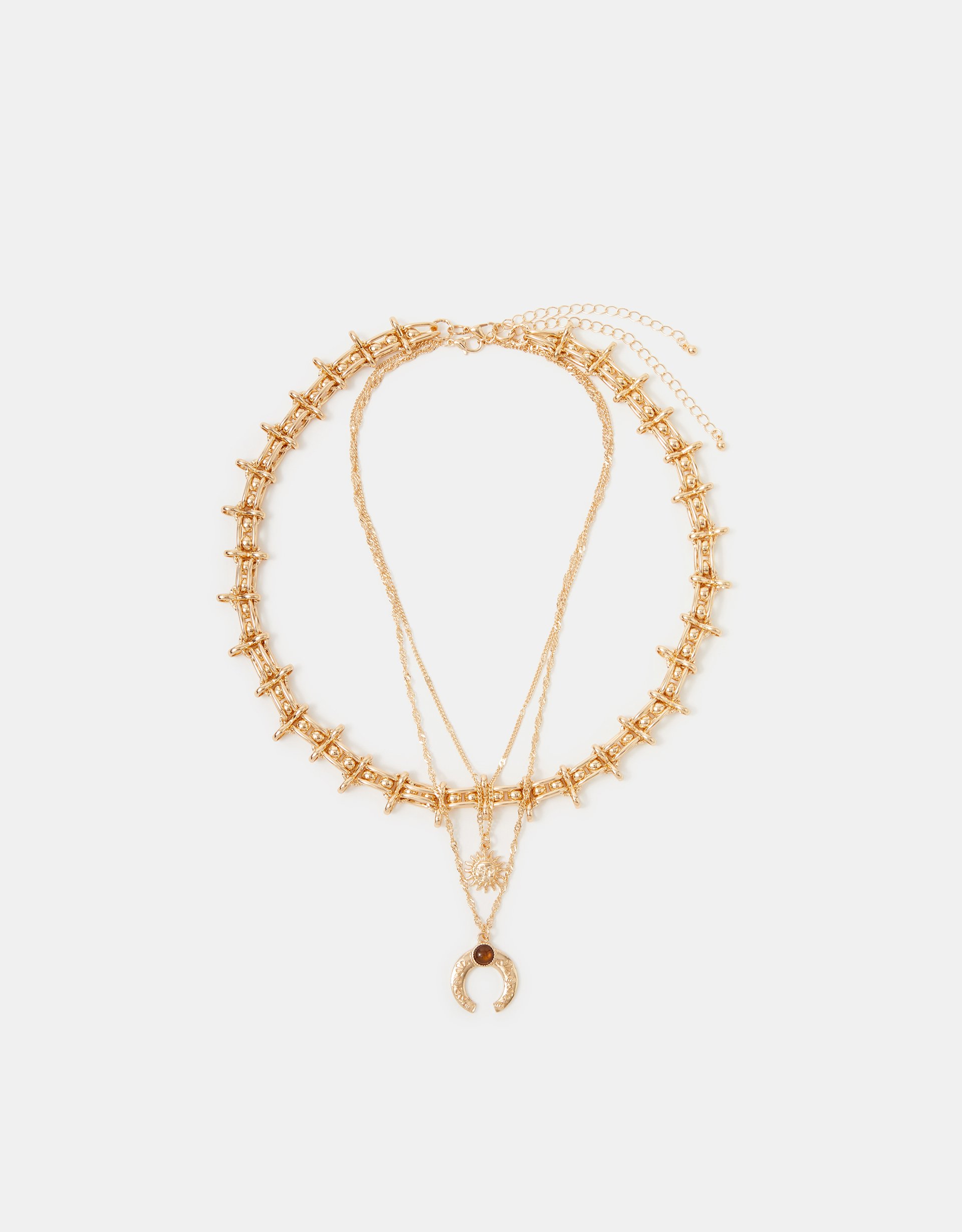 Gold 2-Pack Horseshoe Pendant Layered Necklaces - Accessorize