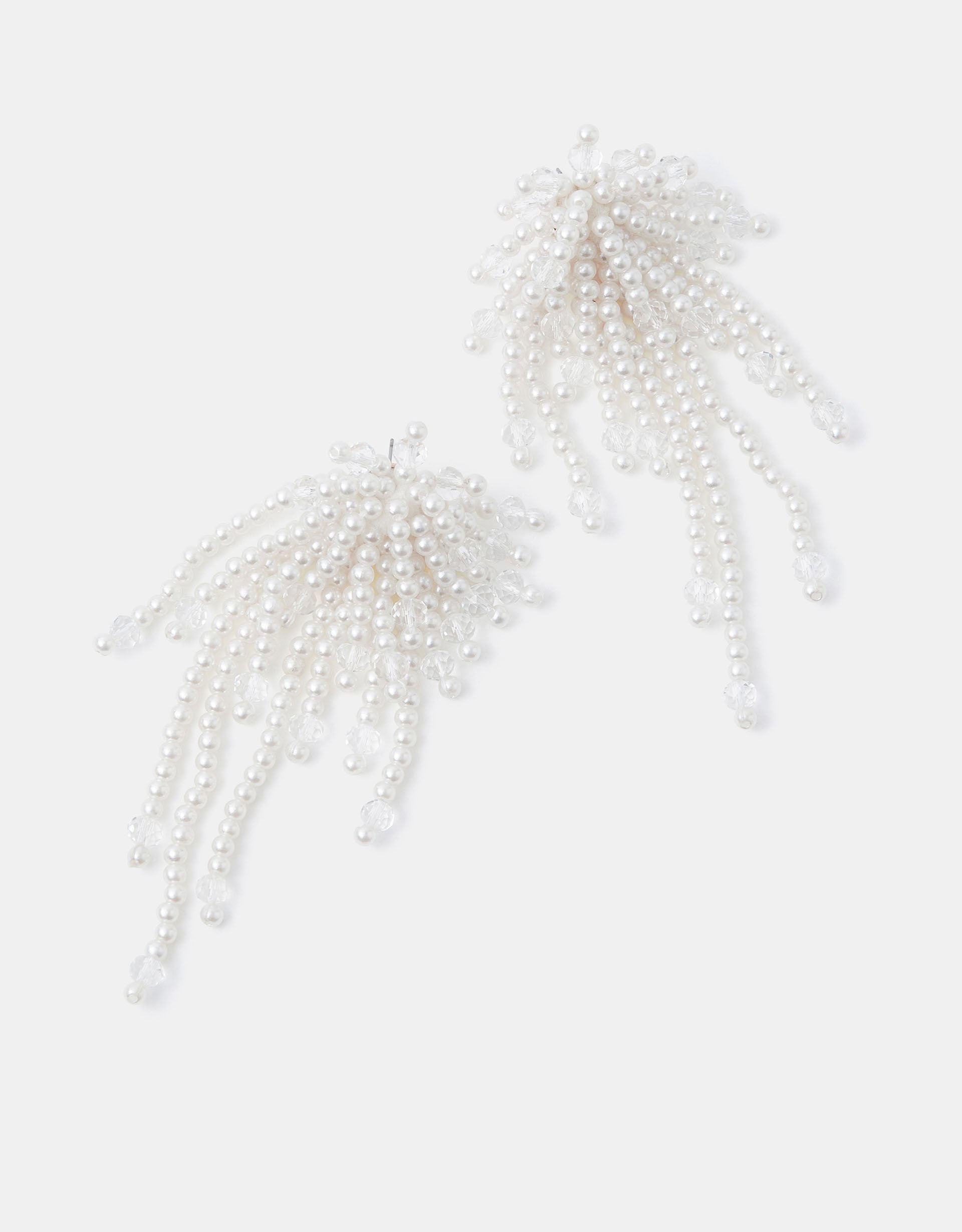 Cream Statement Pearl Bead Drop Earrings - Accessorize