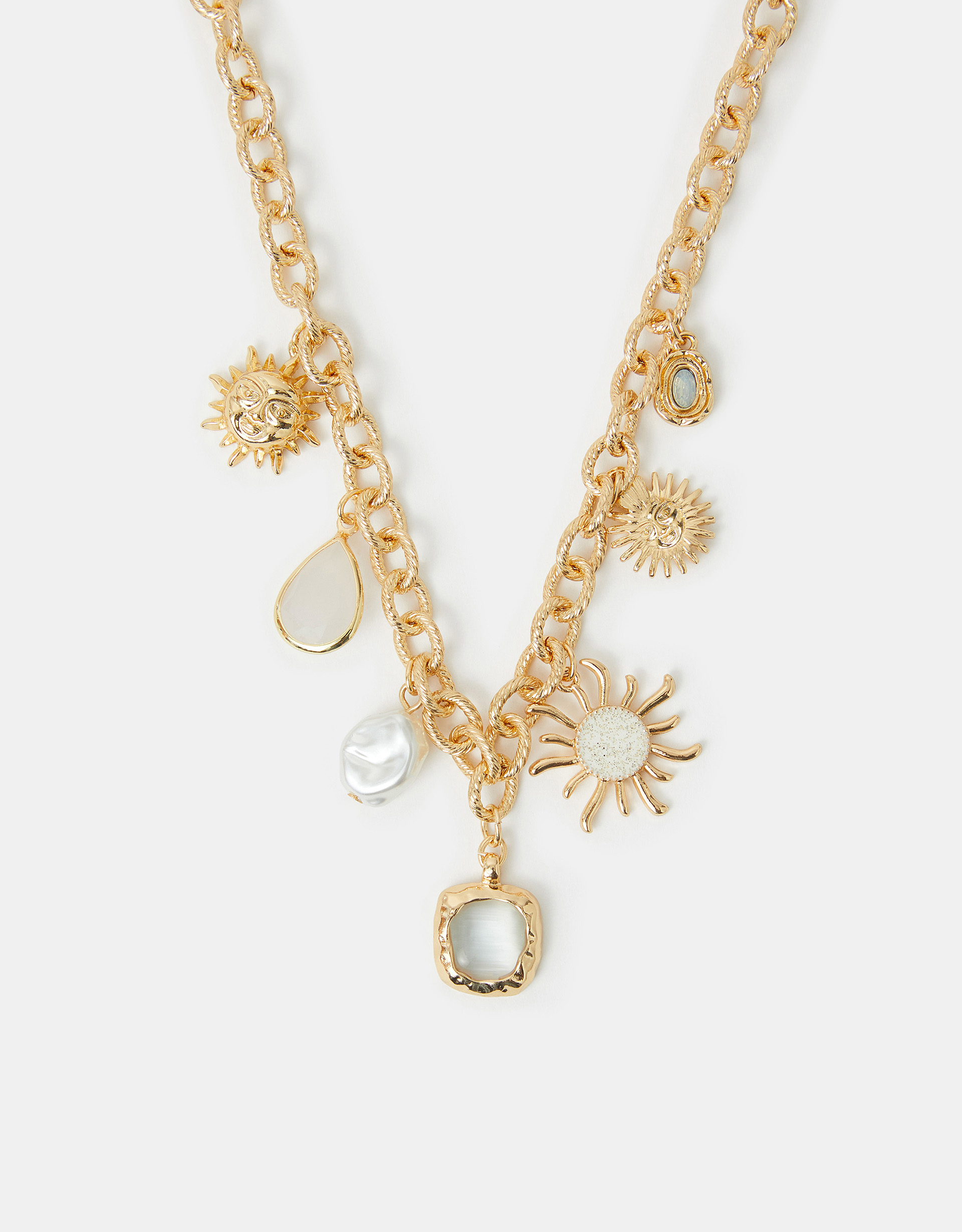 Gold Sunshine Charm Necklace - Accessorize