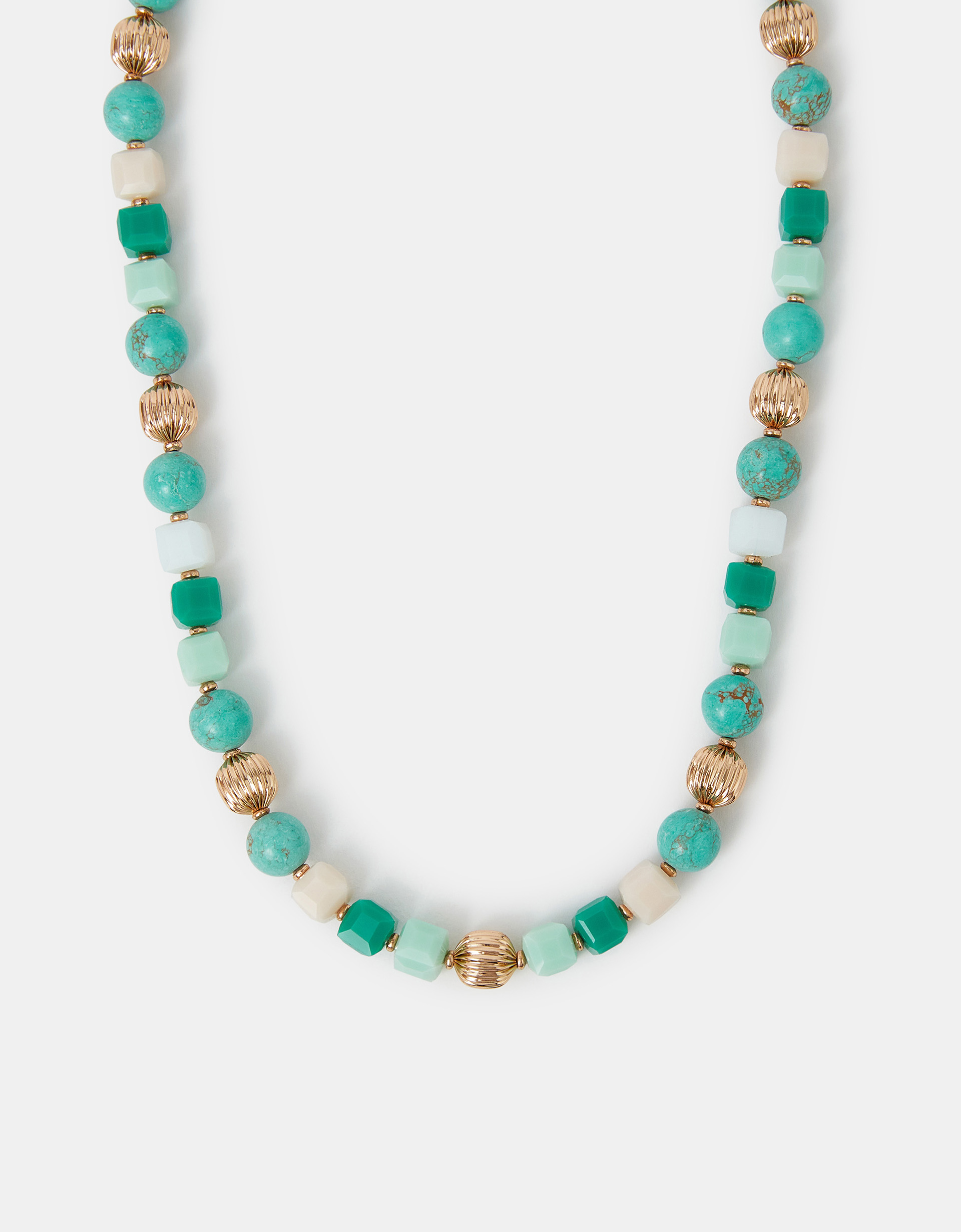 Gold Mixed Stone Beaded Necklace - Accessorize