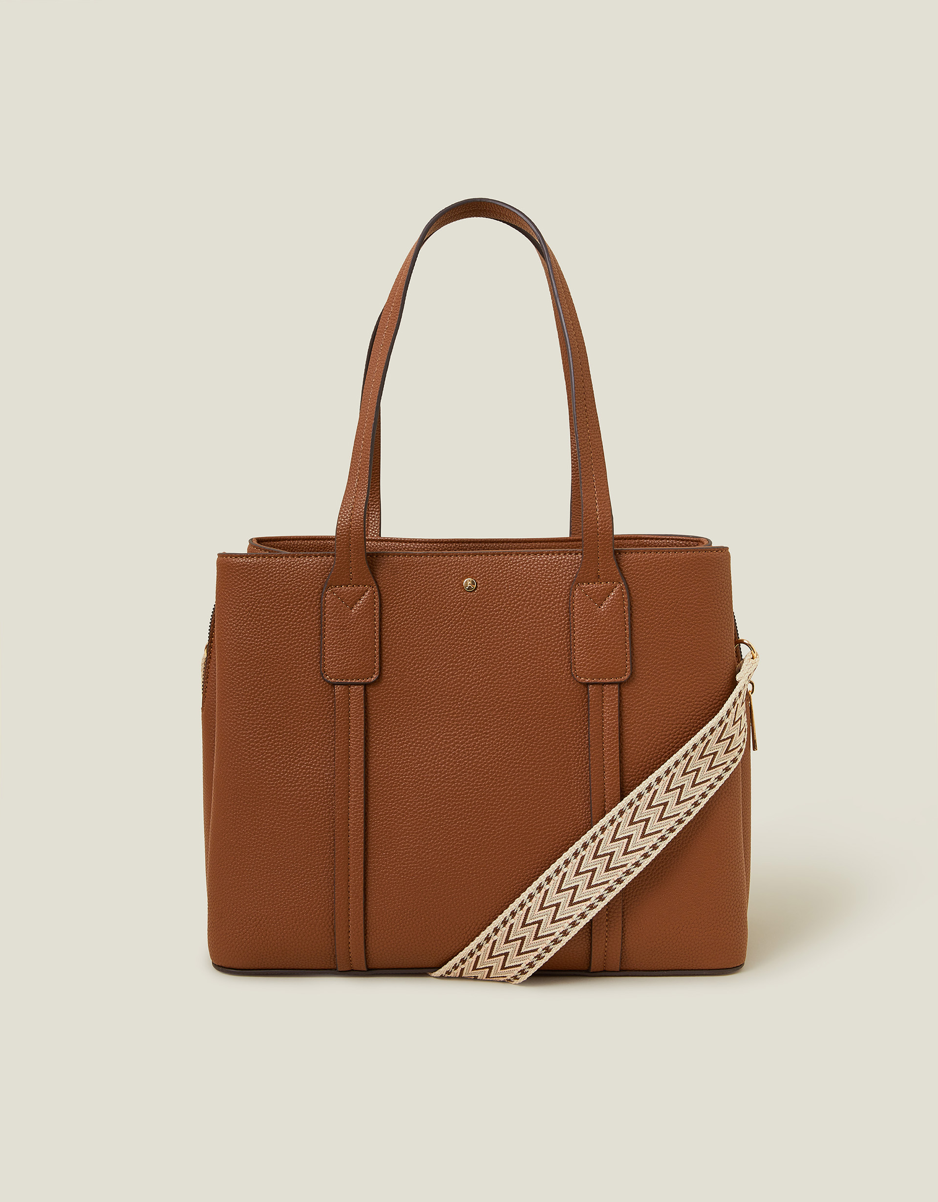 Webbing Strap Tote Bag Tan