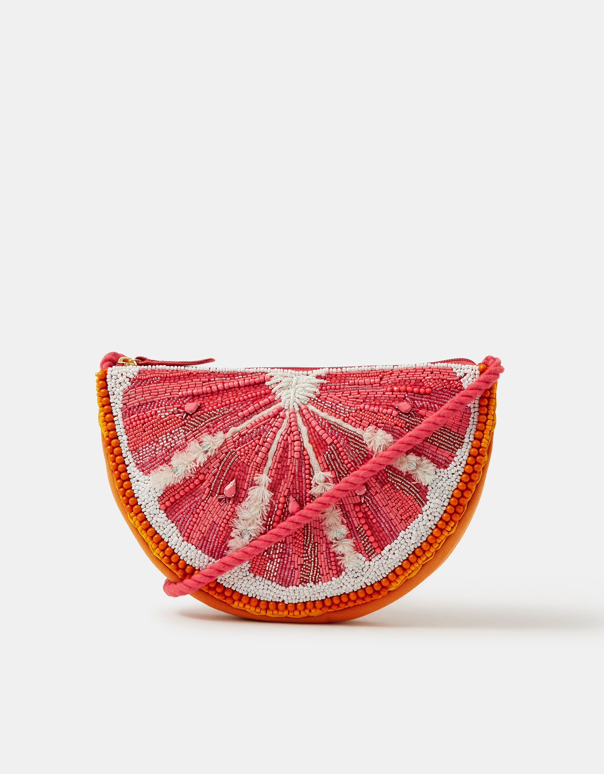 Accessorize Beaded Grapefruit Crossbody Bag