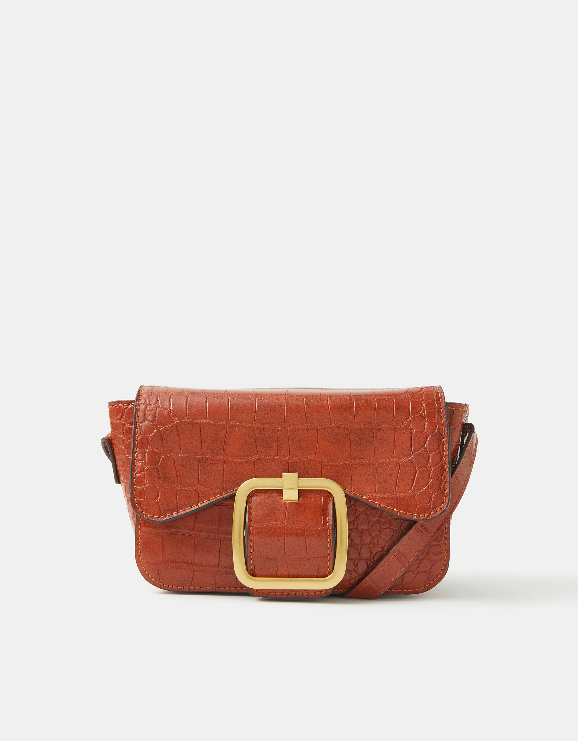 Gold Faux Croc Crossbody Bag - Accessorize