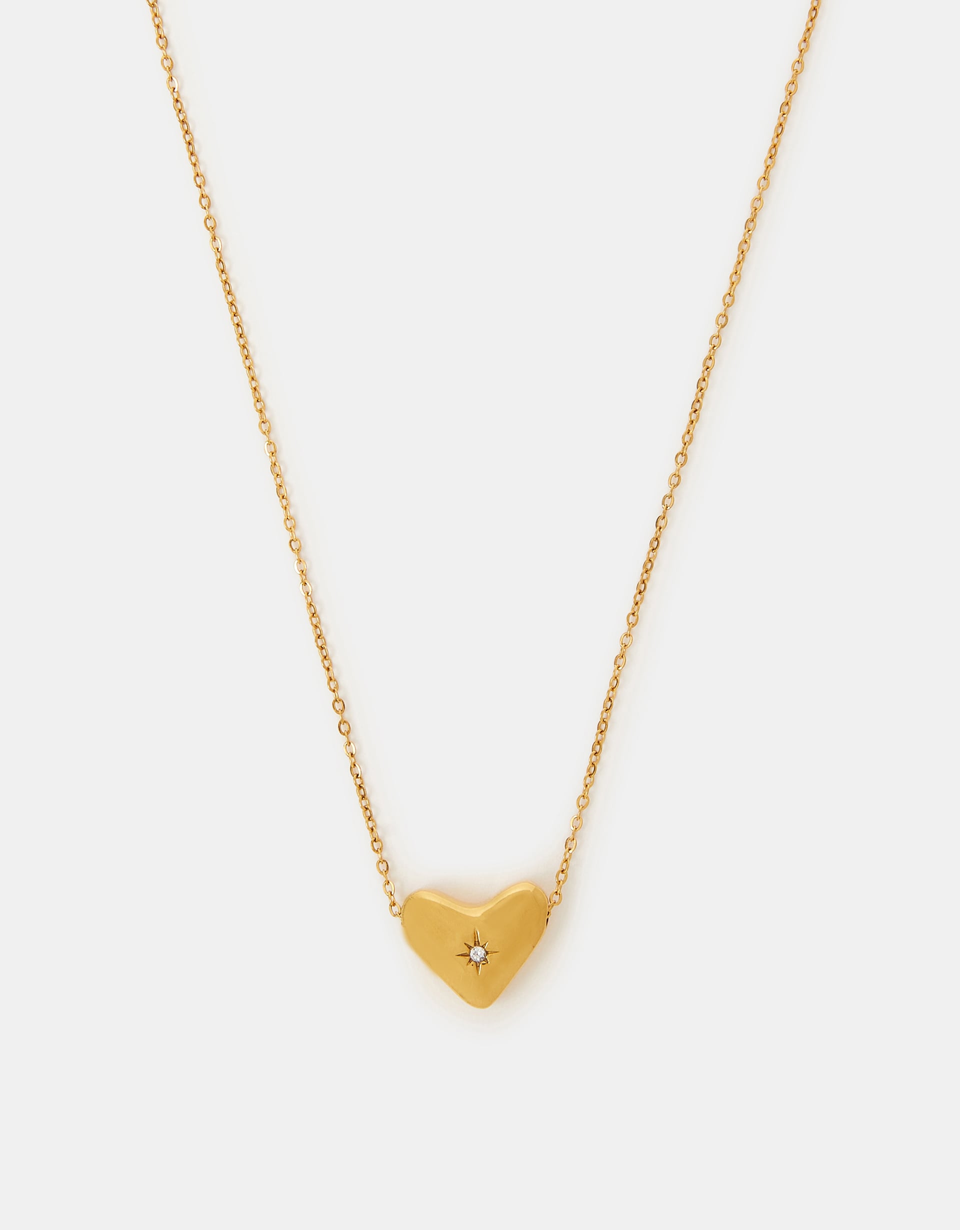 Accessorize - Gift for her, Stainless Steel Molten Heart Pendant Necklace, Gold, Size: 40cm