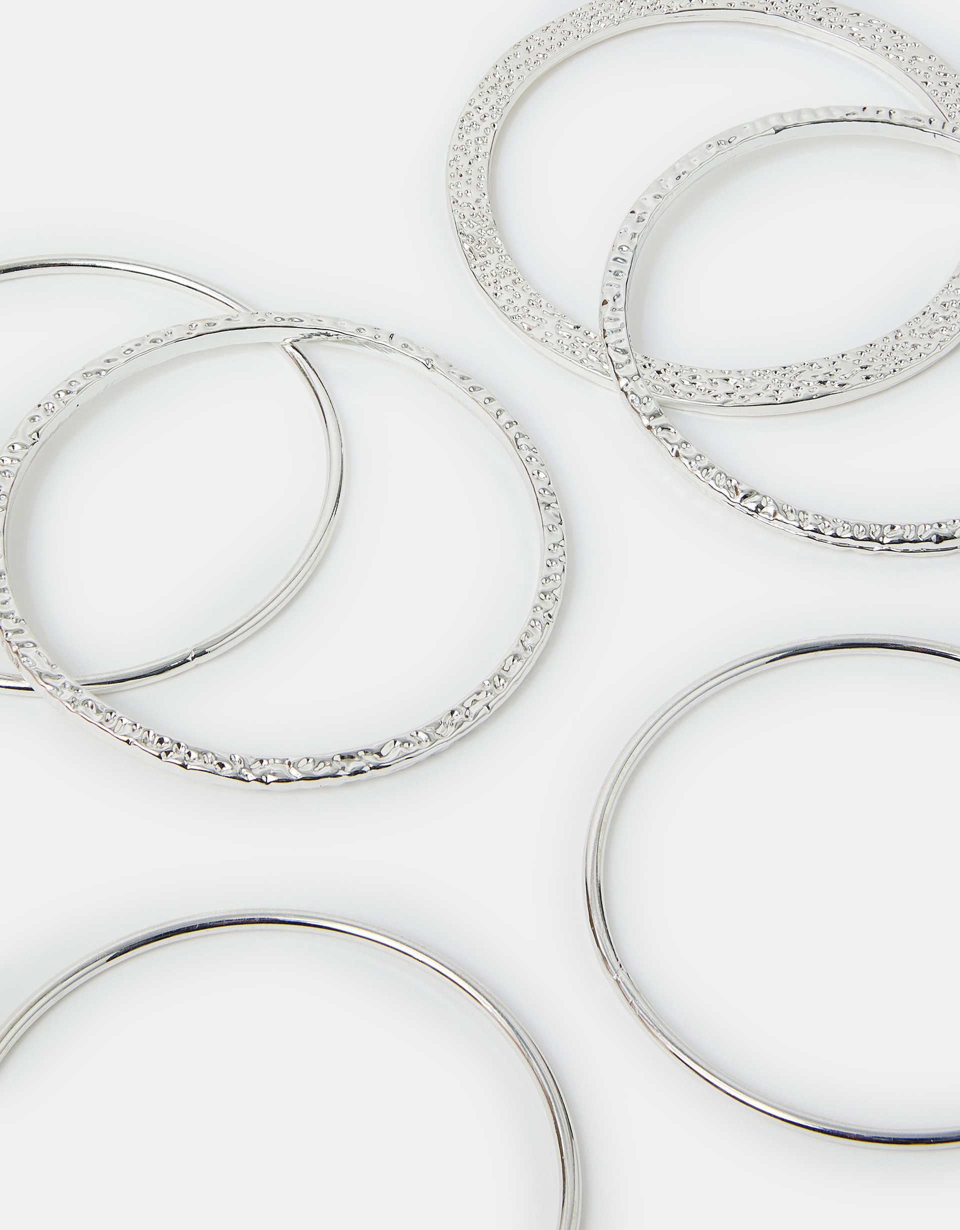 Red 6-Pack Mixed Texture Bangles - Accessorize