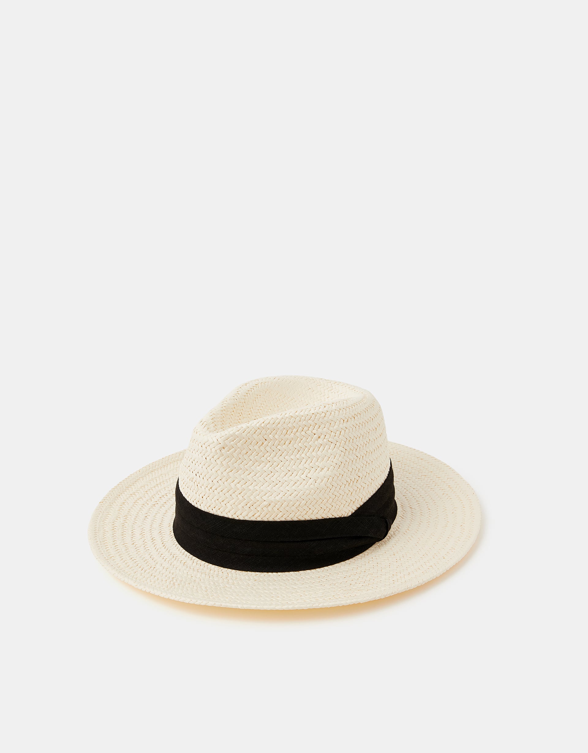 Accessorize Louise Straw Fedora Hat, Cream, Size: 57cm