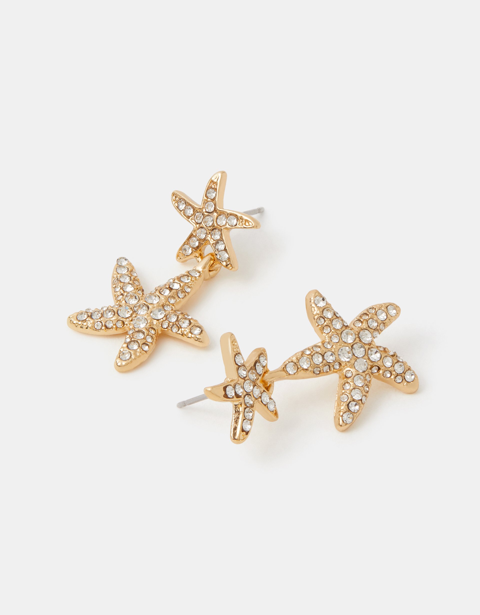 Gold Mini Starfish Drop Earrings - Accessorize