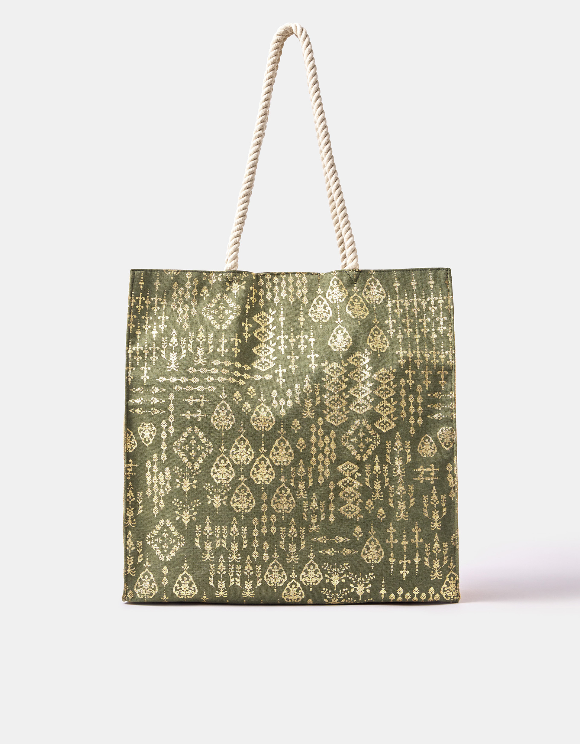 Accessorize Foil Print Beach Bag, Red