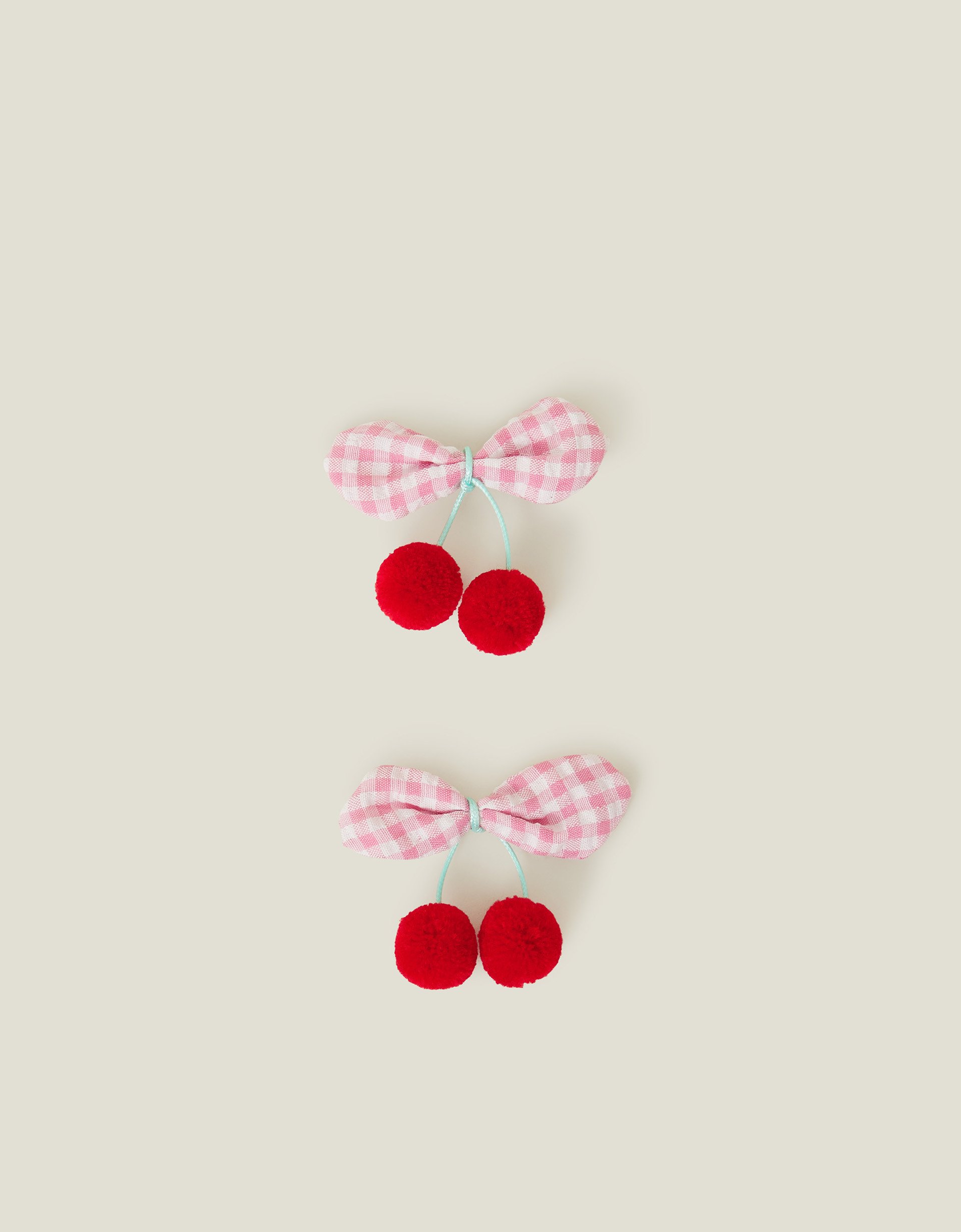 Pink 2-Pack Girls Cherry Pom Hair Clips, Kids - Accessorize