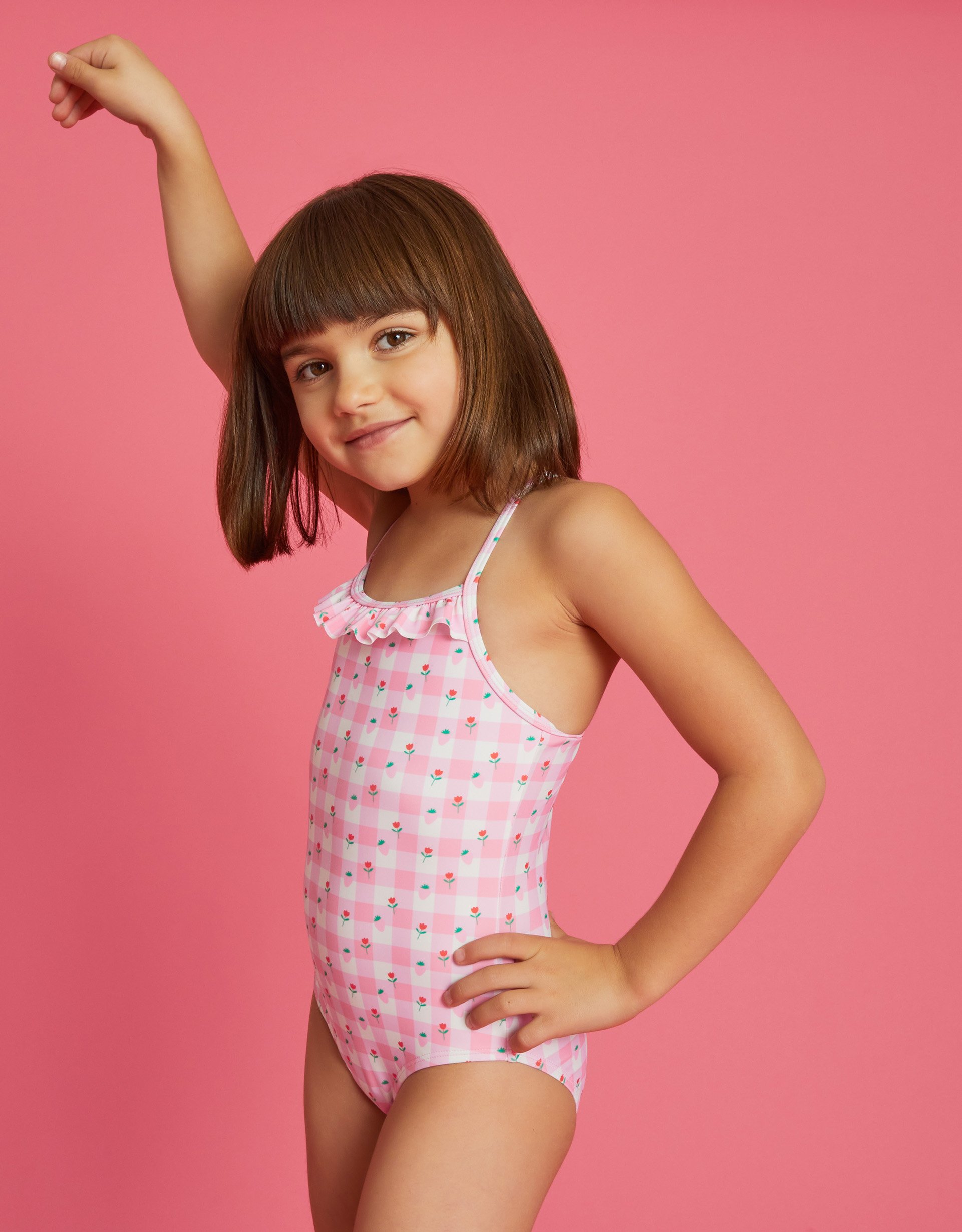 Strawberry Print Swimsuit Pink, Size: 5-6 Yrs, Kids - Accessorize