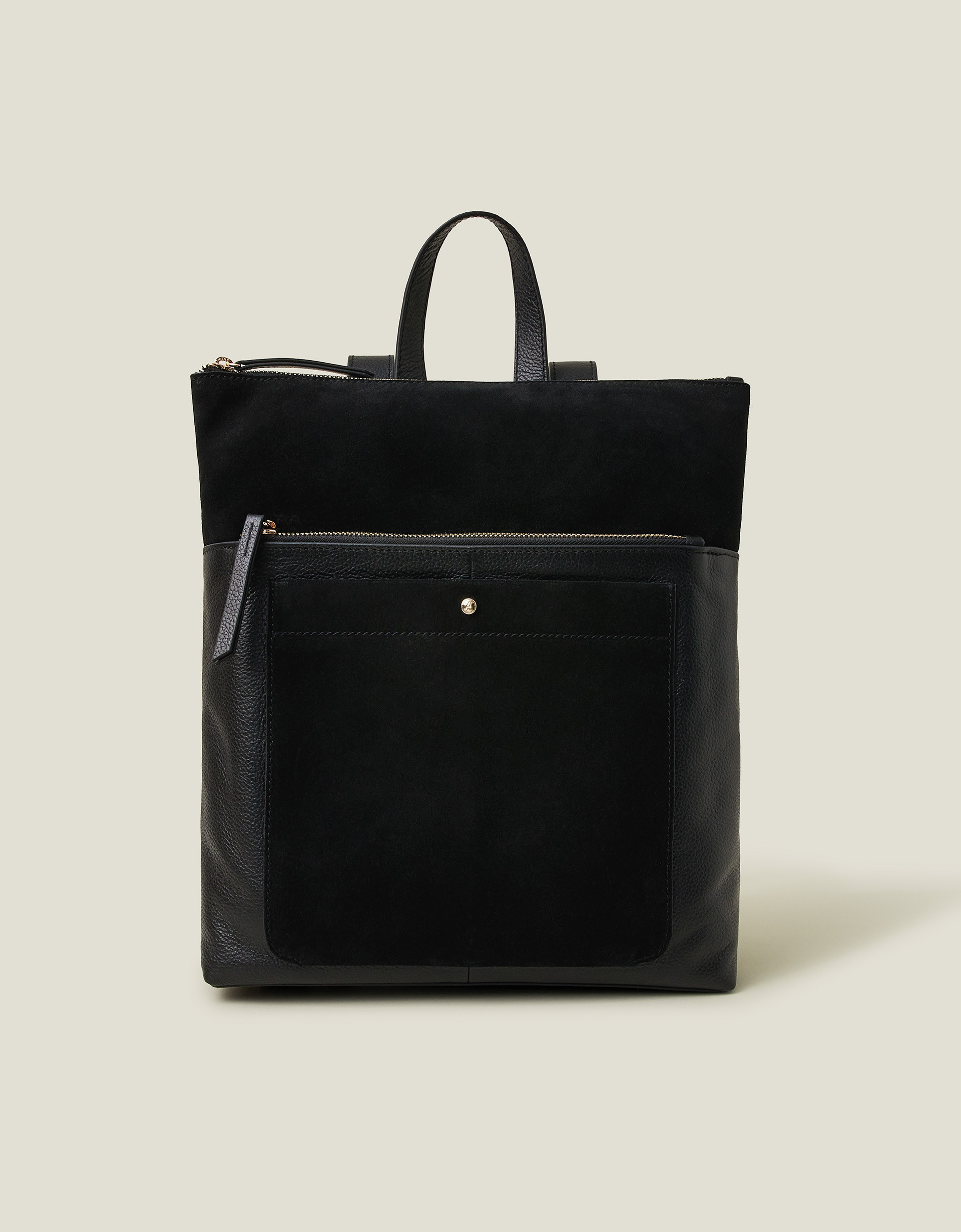 Suede Leather Backpack Black - Accessorize