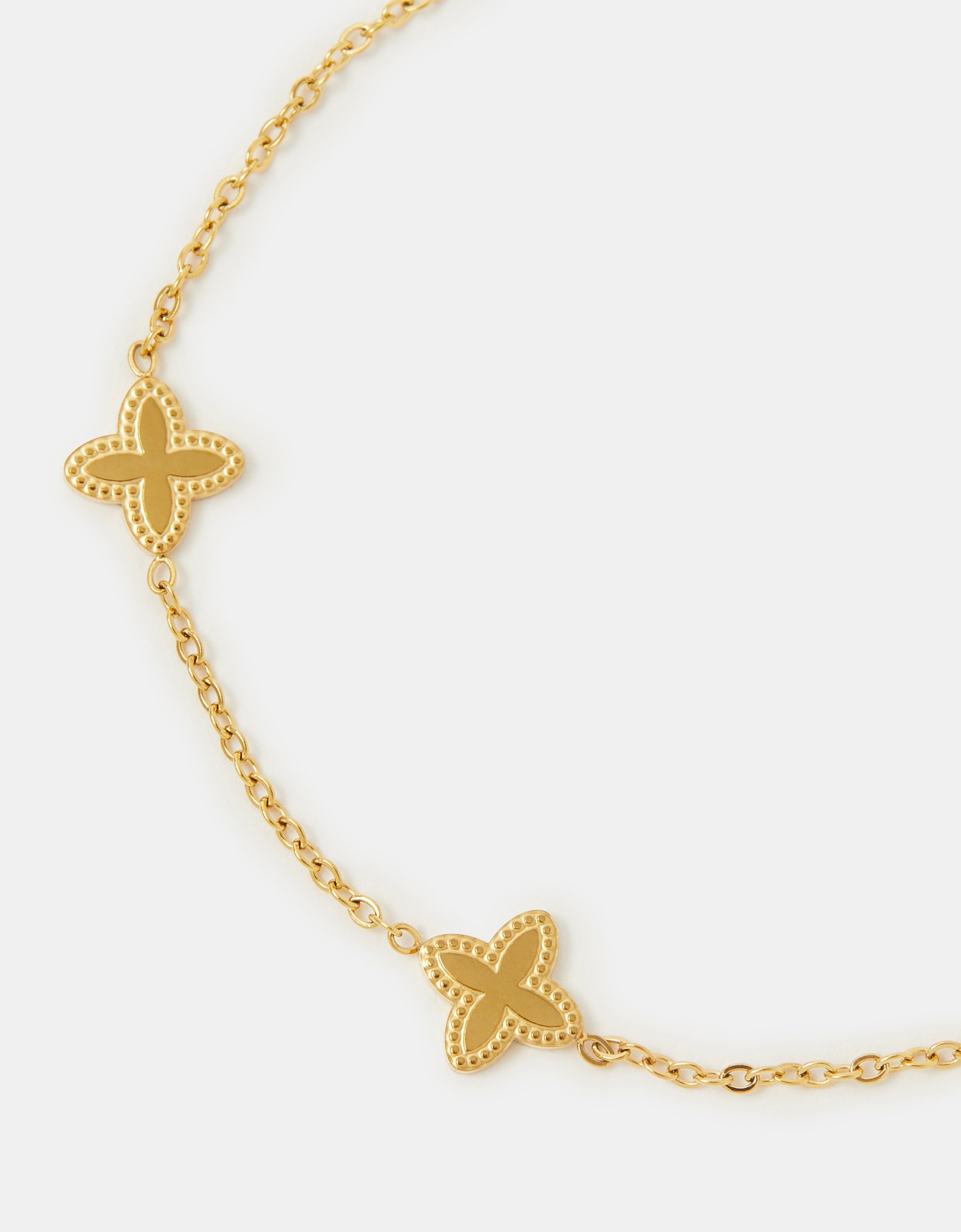 Stainless Steel Clover Station Bracelet - Accessorize