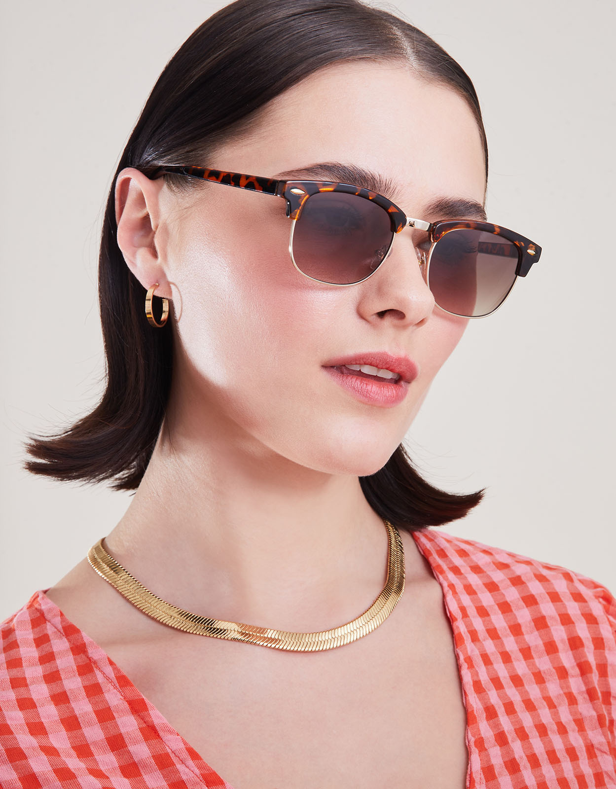 Accessorize Women's Brown Classic Tortoiseshell Square Sunglasses, Size: One Size