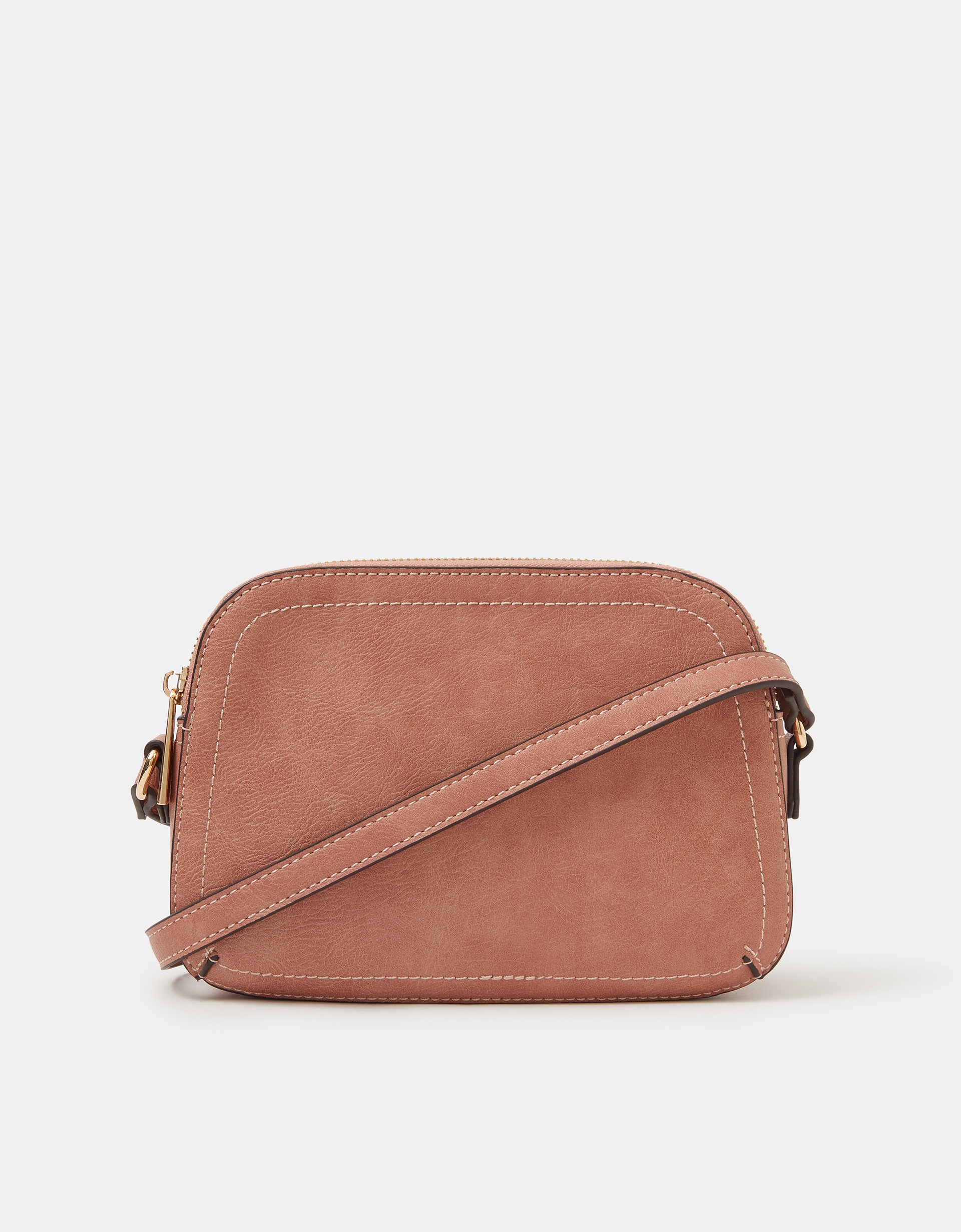 Double Zip Crossbody Bag Pink - Accessorize