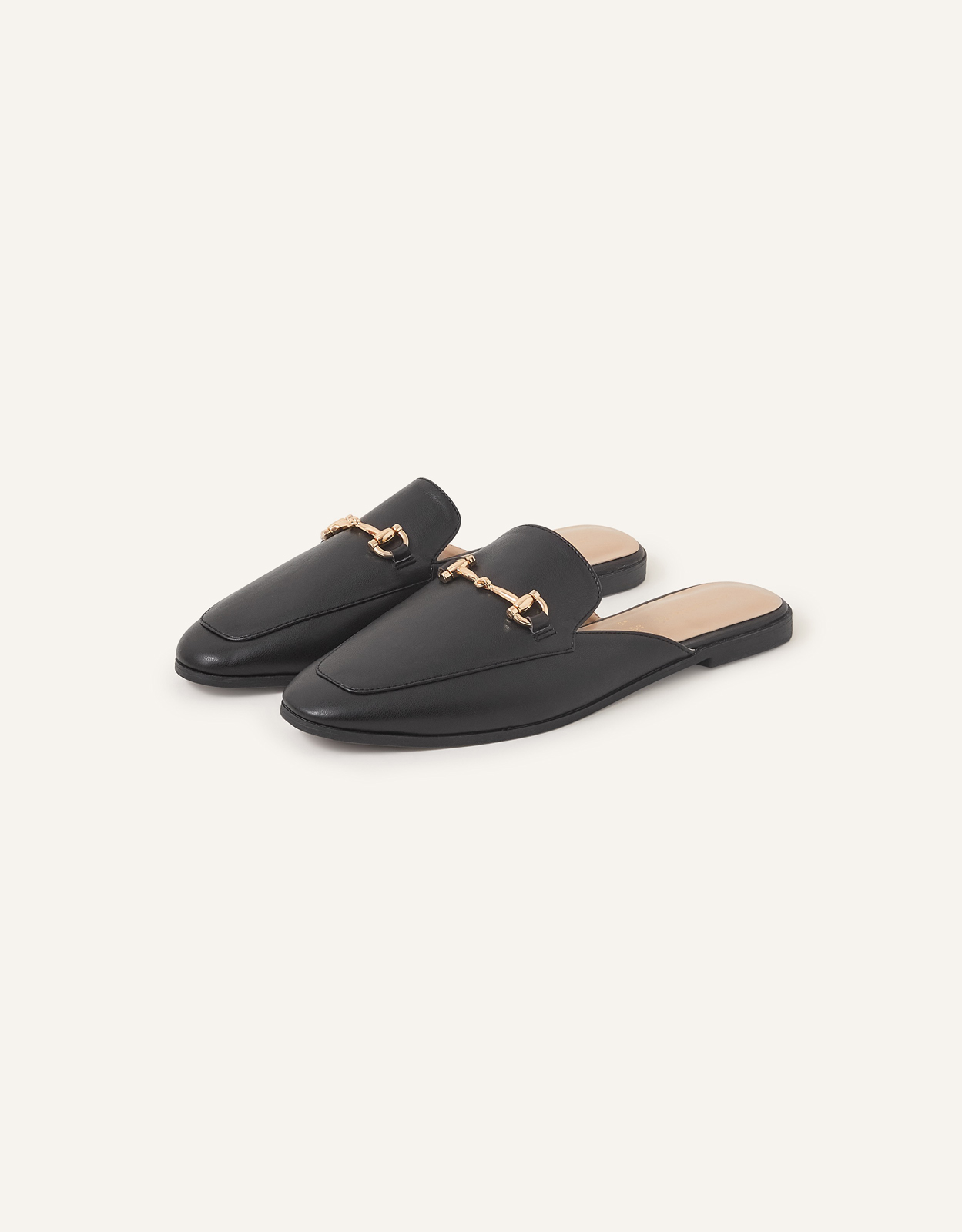 Accessorize Backless Loafers Black, Size: 39