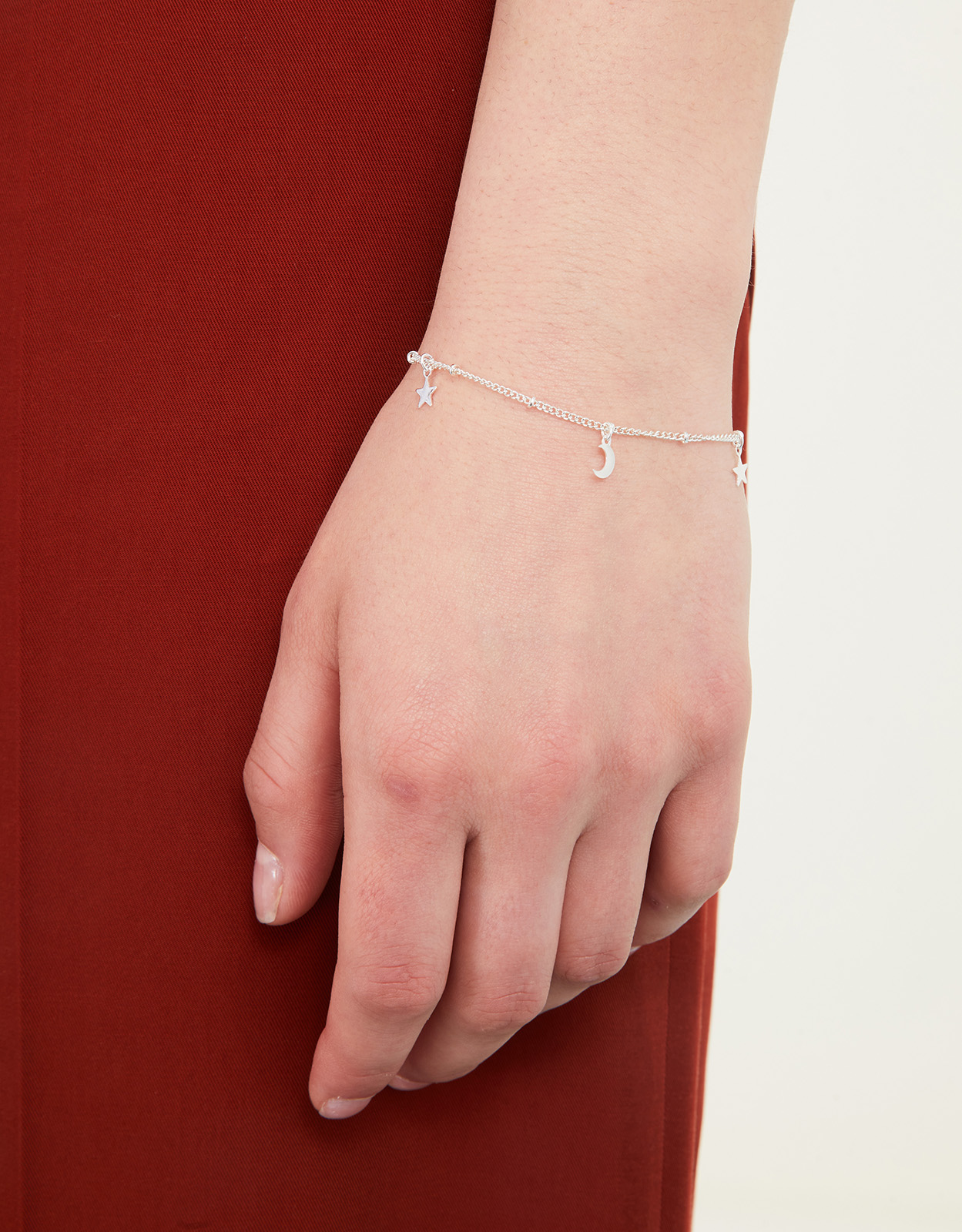 Stars and Moon Bracelet Silver, Size: 22cm, Women's - Accessorize