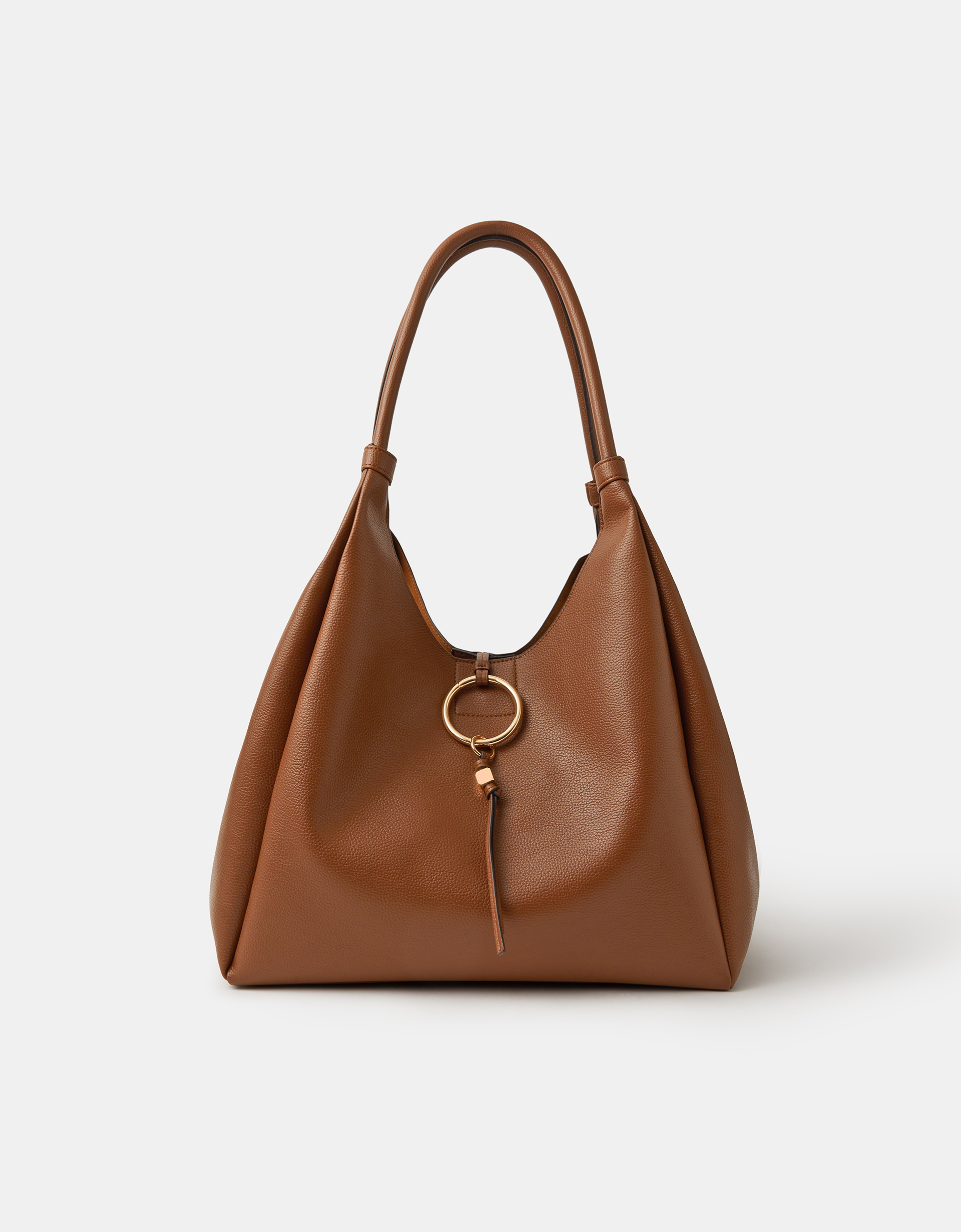 Accessorize - Gift for her, Ring Tassel Shoulder Bag, Brown, Size: 30x18x33cm