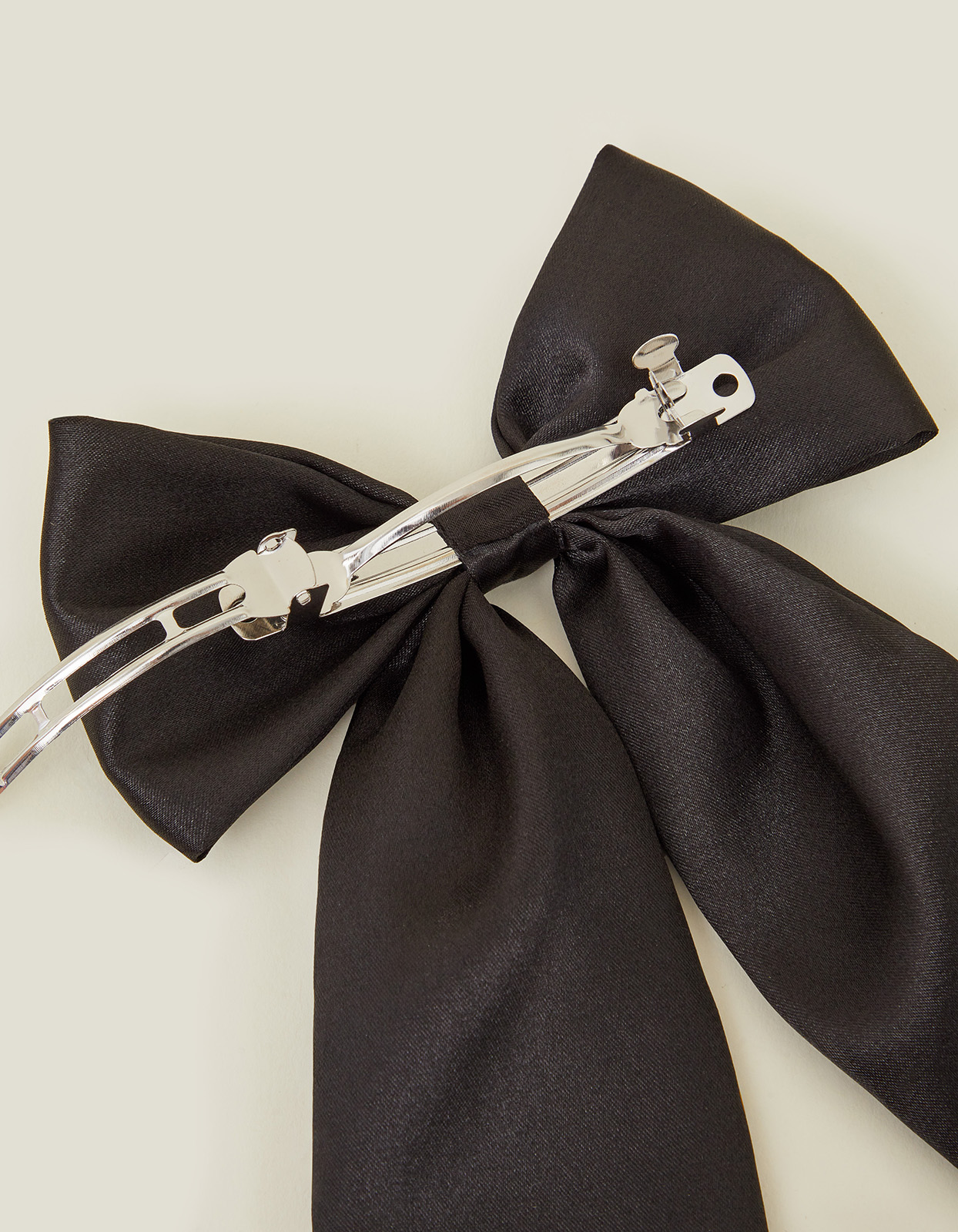 Black Satin Hair Bow, Size: 15cm, Women's - Accessorize