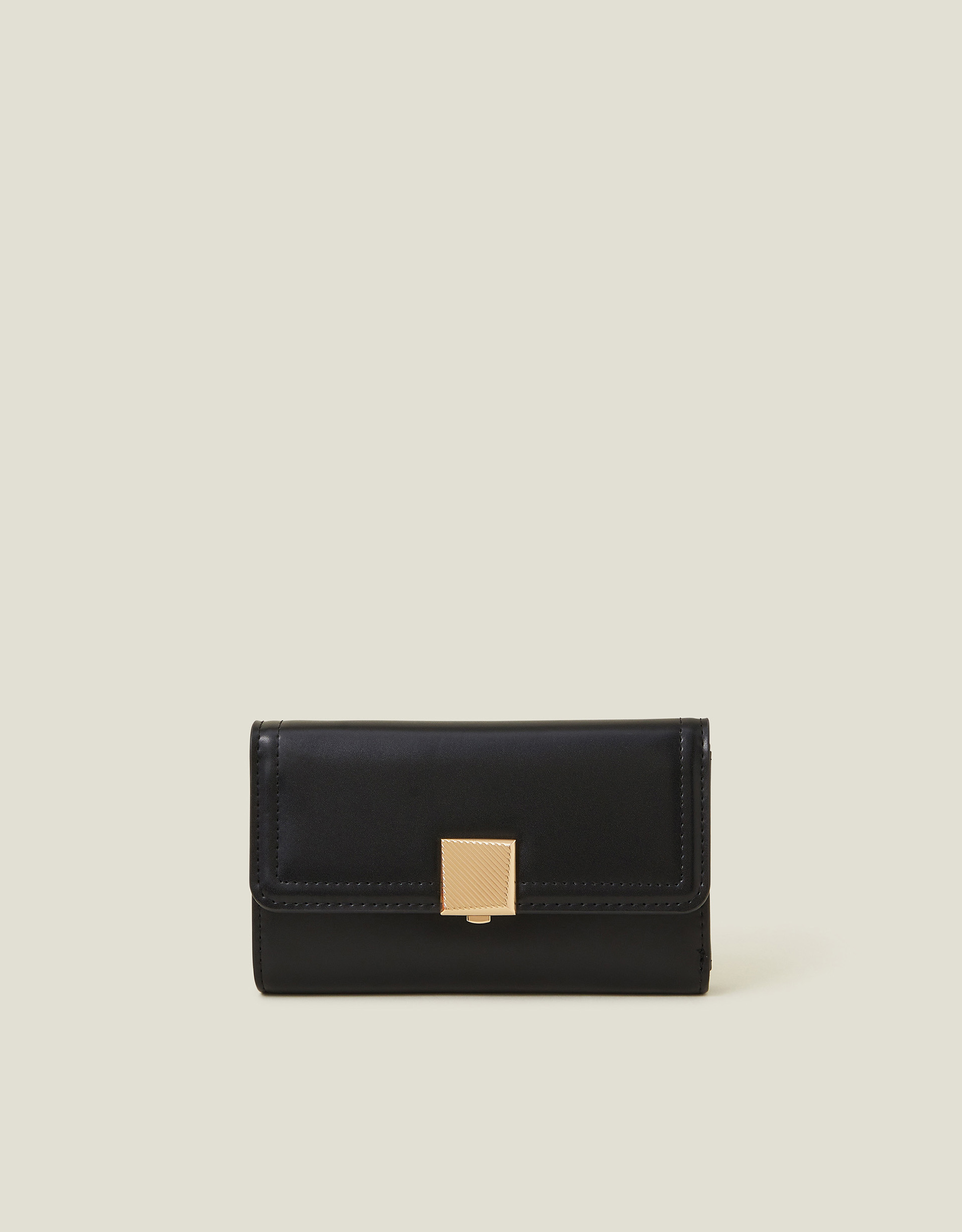 Gold Square Push-lock Wallet, Women's - Accessorize