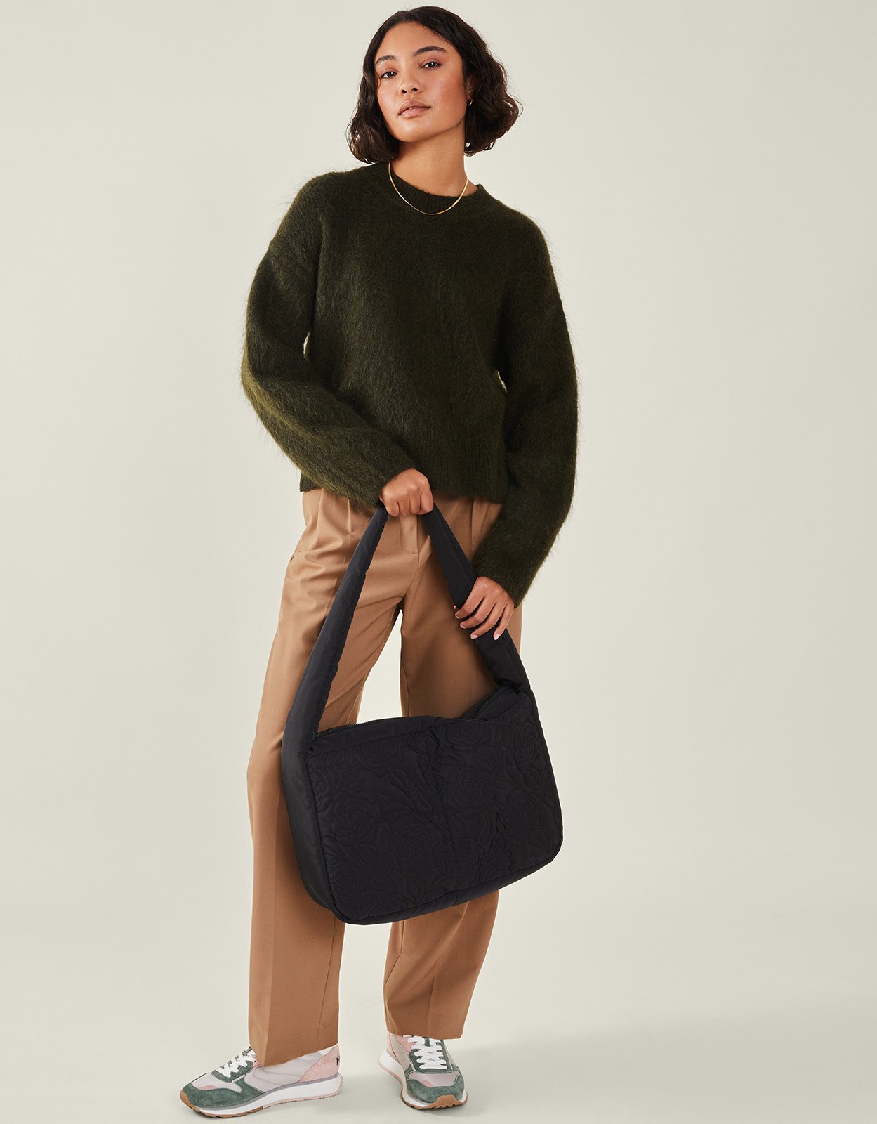 Rose Floral Quilted Shoulder Bag - Accessorize